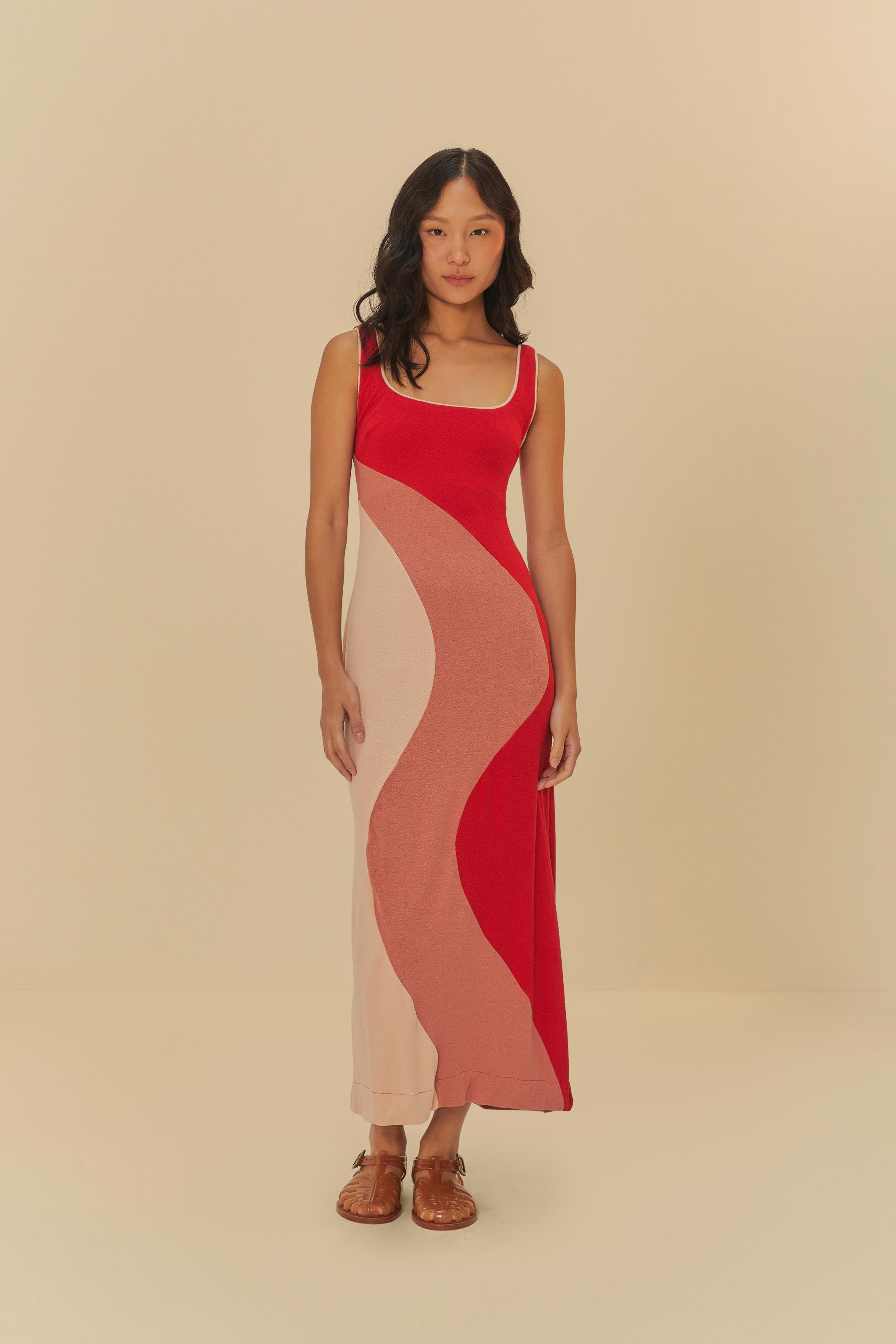 Vestido Recortes Patch Crepe