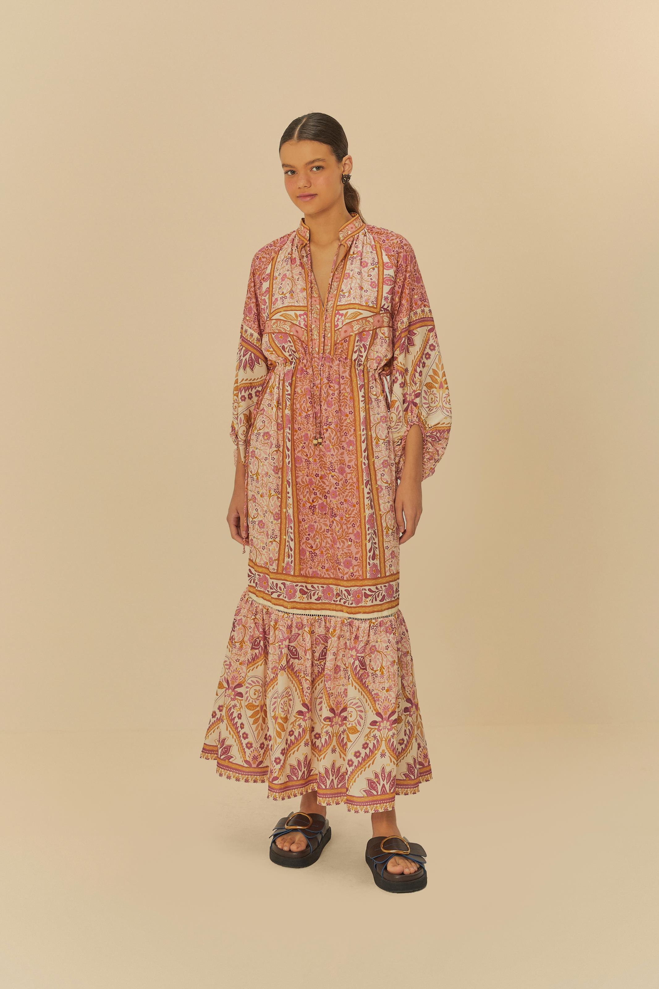 Farm Calça Estampada 2019 Vestido Longo Jardim Farm Vestido Longo