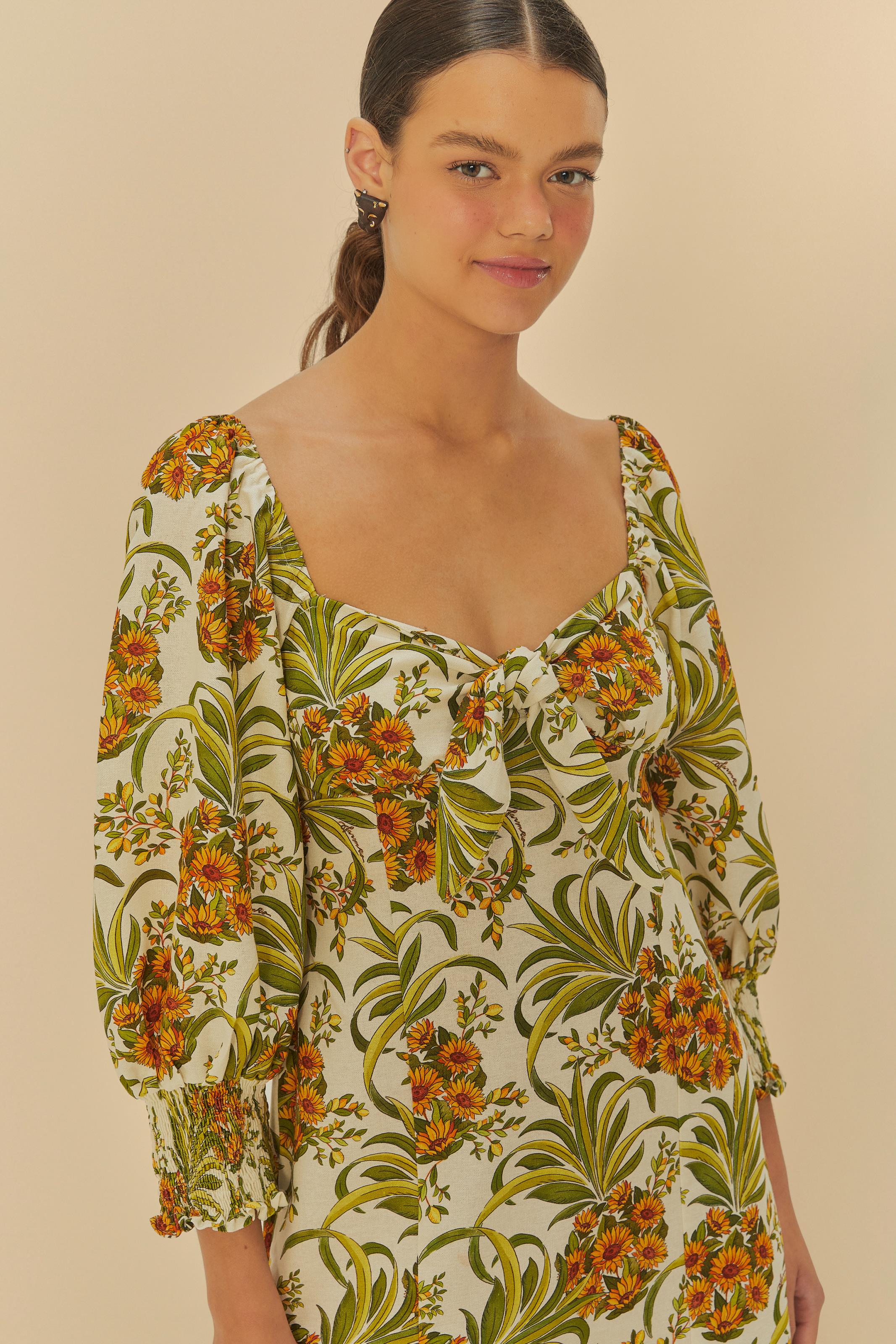 Vestido Curto Estampado Abacaflor