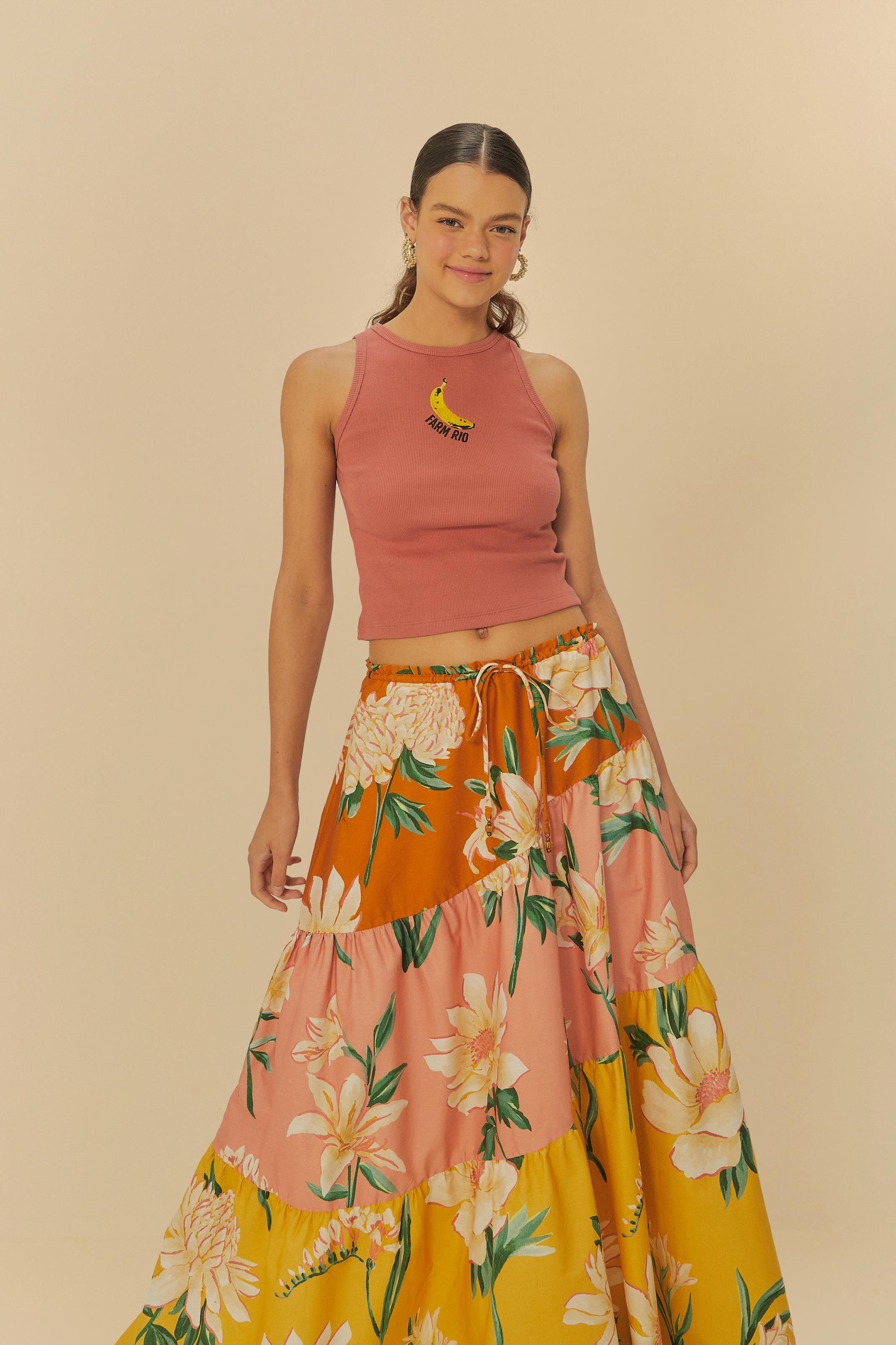 Saia Estampada Floral Alice