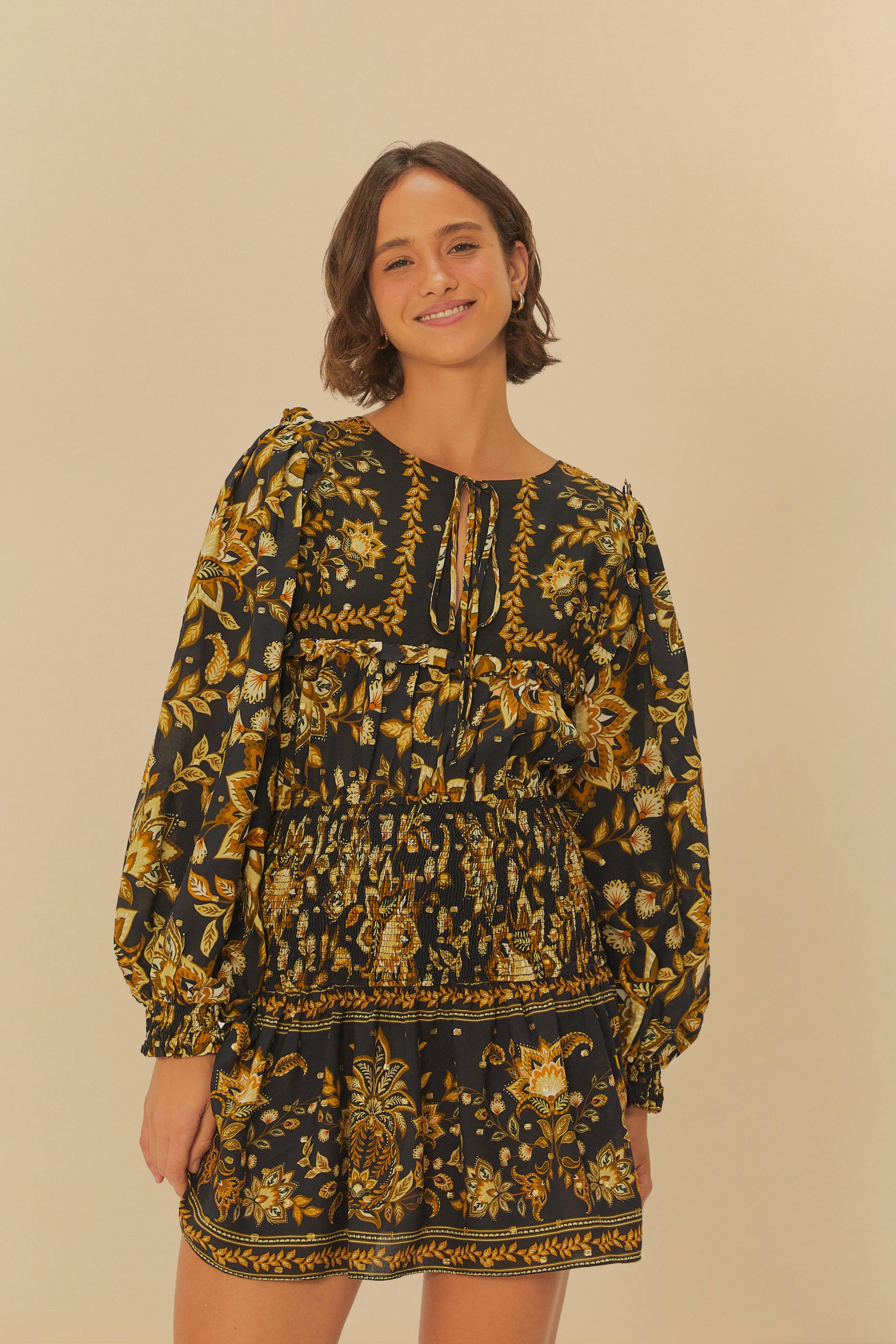 Vestido Curto Mg Flora Abacaxi