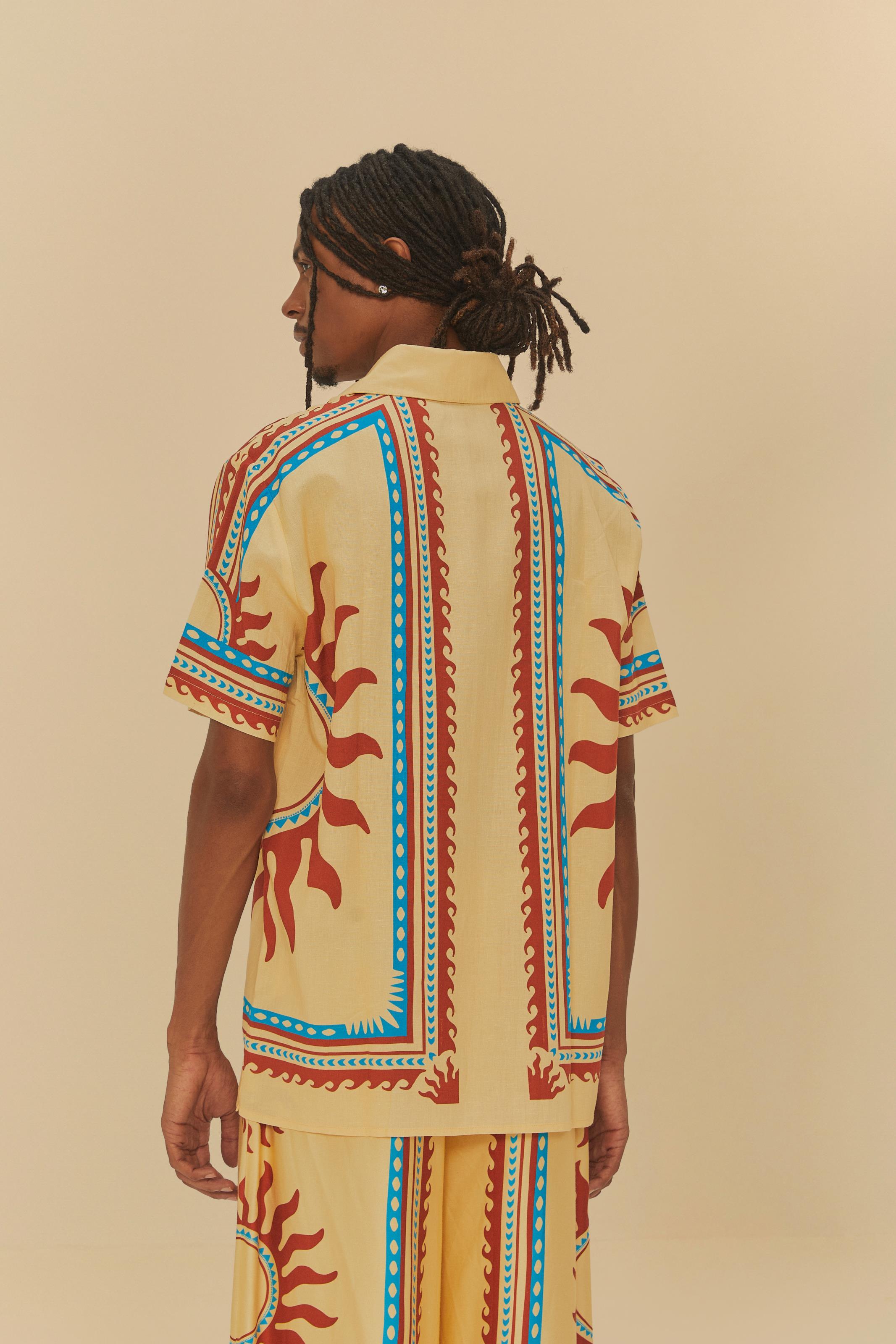 Camisa Uni Estampada Lenço Solar