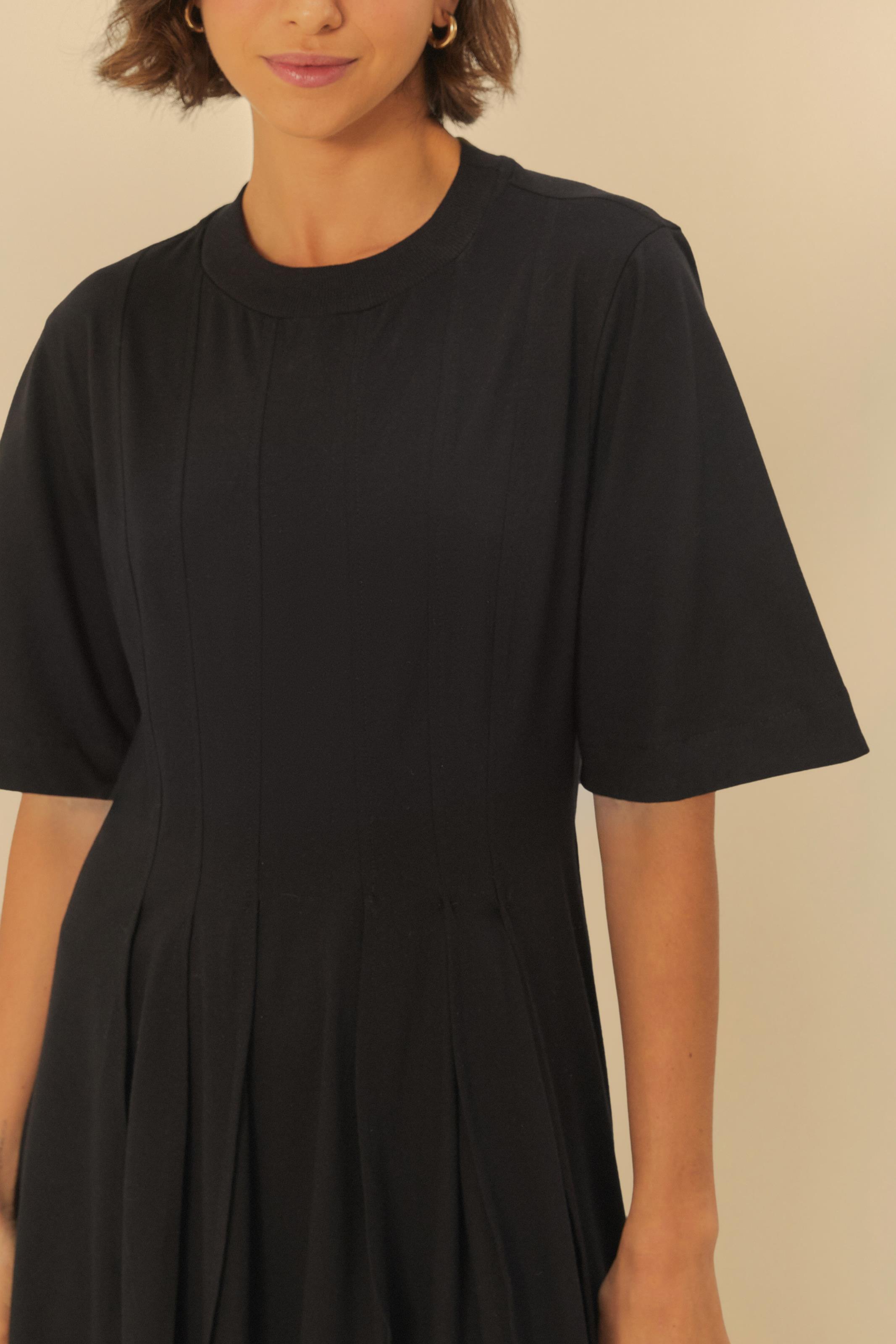 Vestido Cropped Pregas T-Shirt
