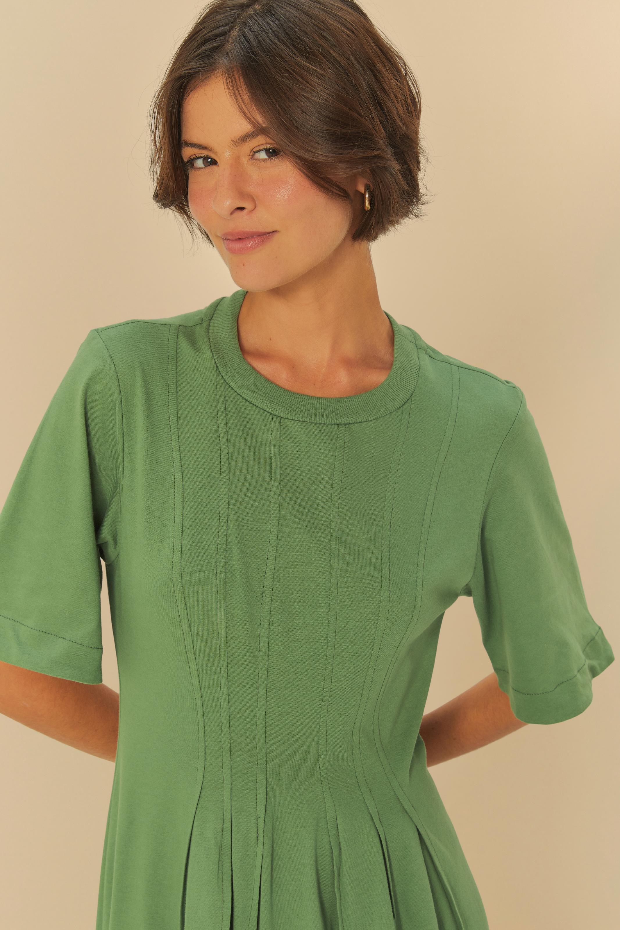 Vestido Cropped Pregas T-Shirt