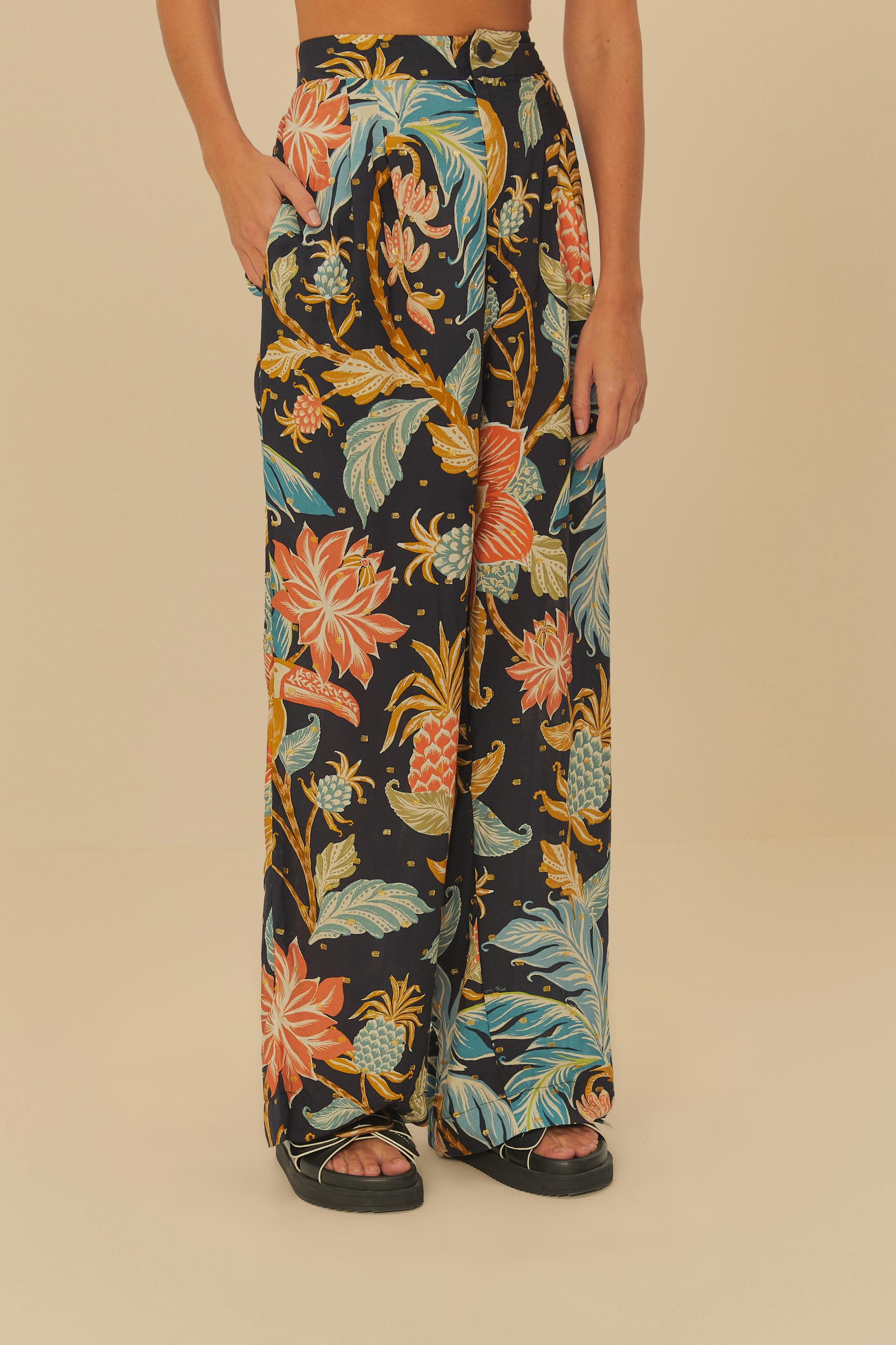 Calça Reta Estampada Amalfi