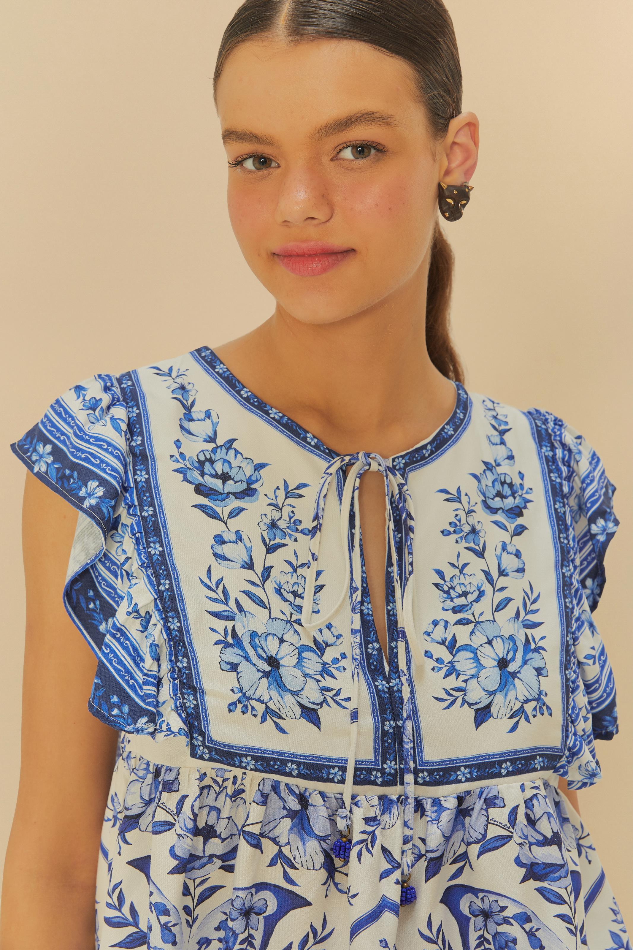 Bata Estampada Jardim De Porcelana