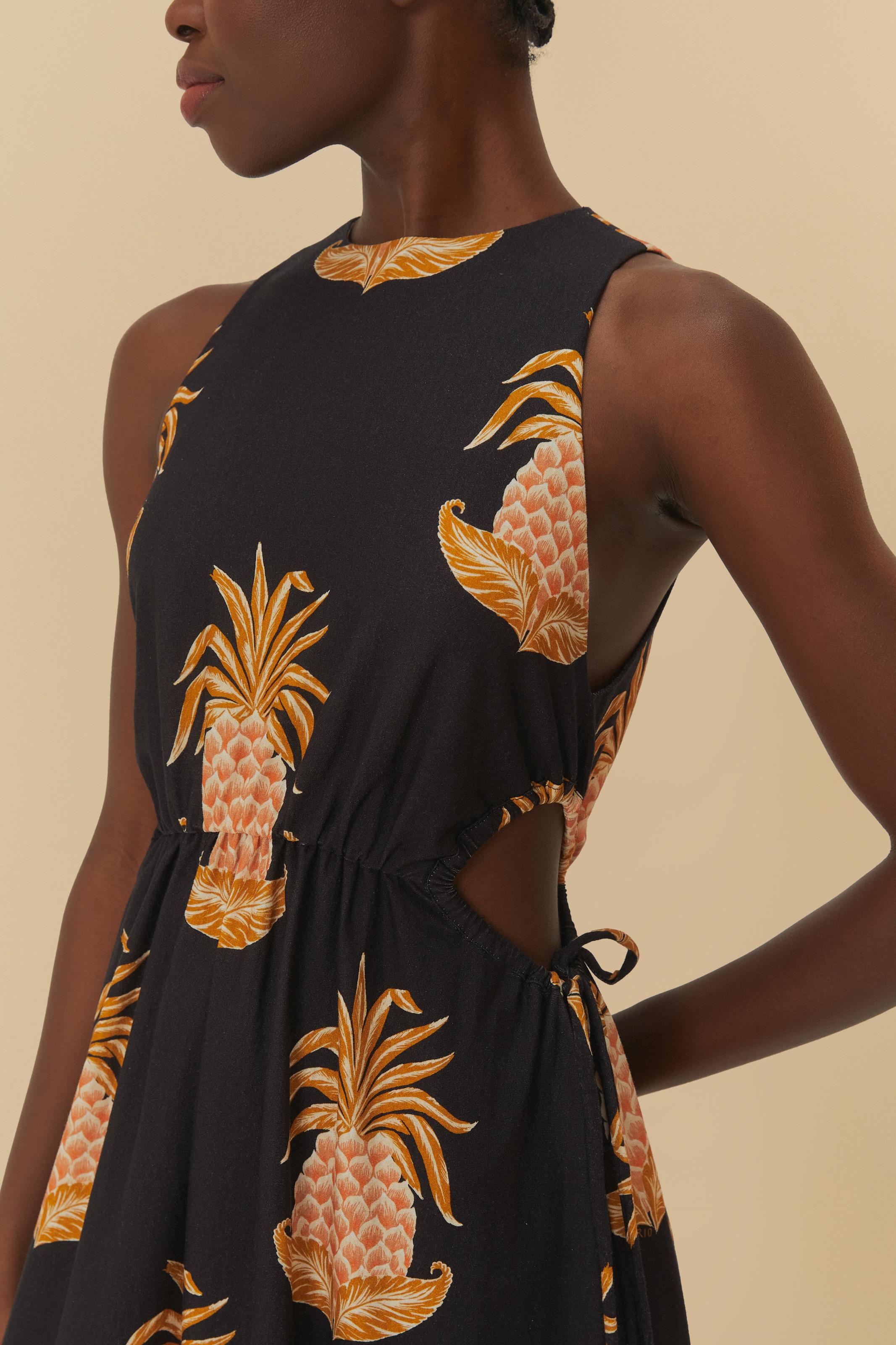 Vestido Midi Estampado Amalfi Abacaxi