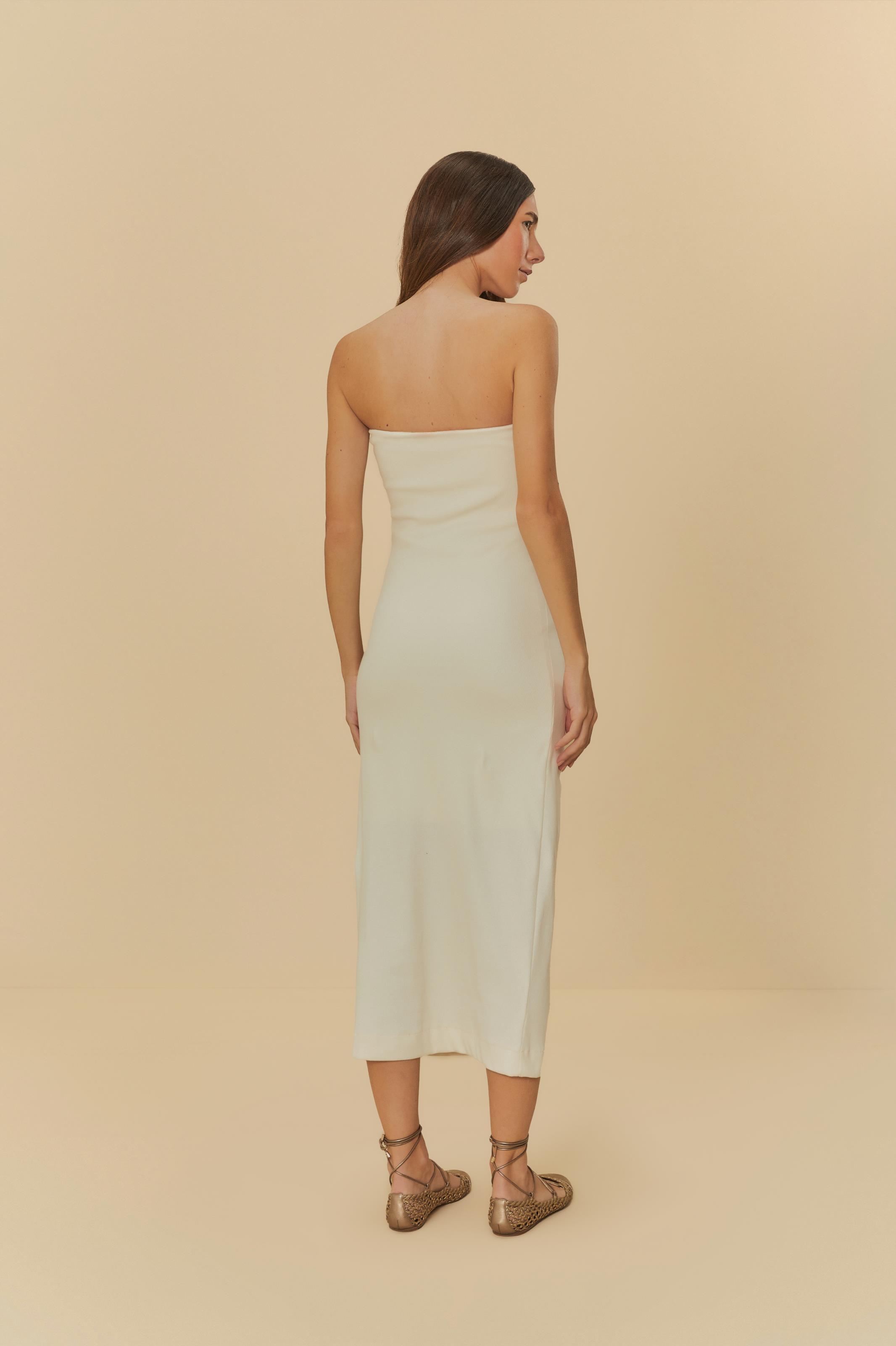 Vestido Sem Alça Pregas