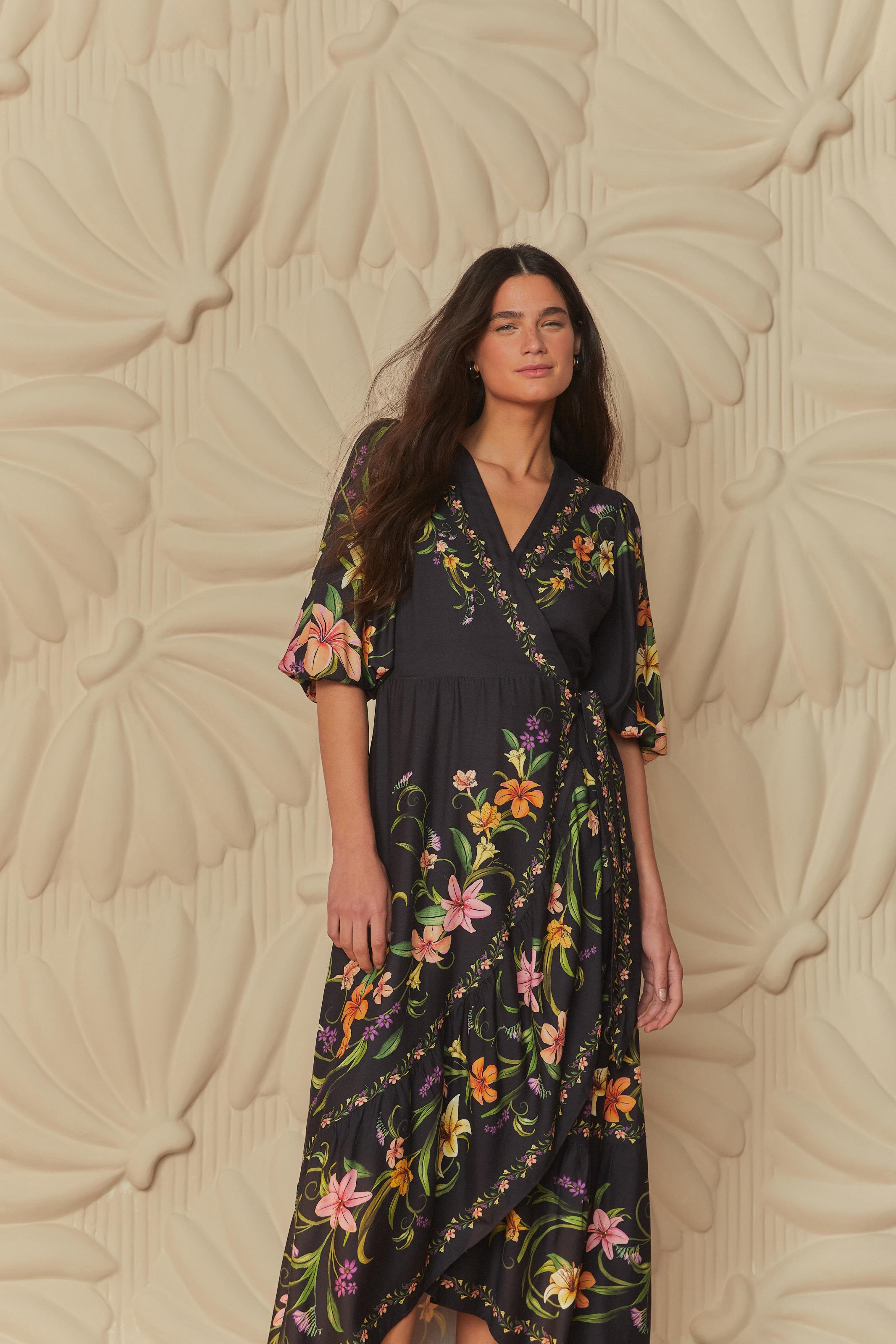 Vestido Largo de Fiesta Lucca-Estampado Tropical