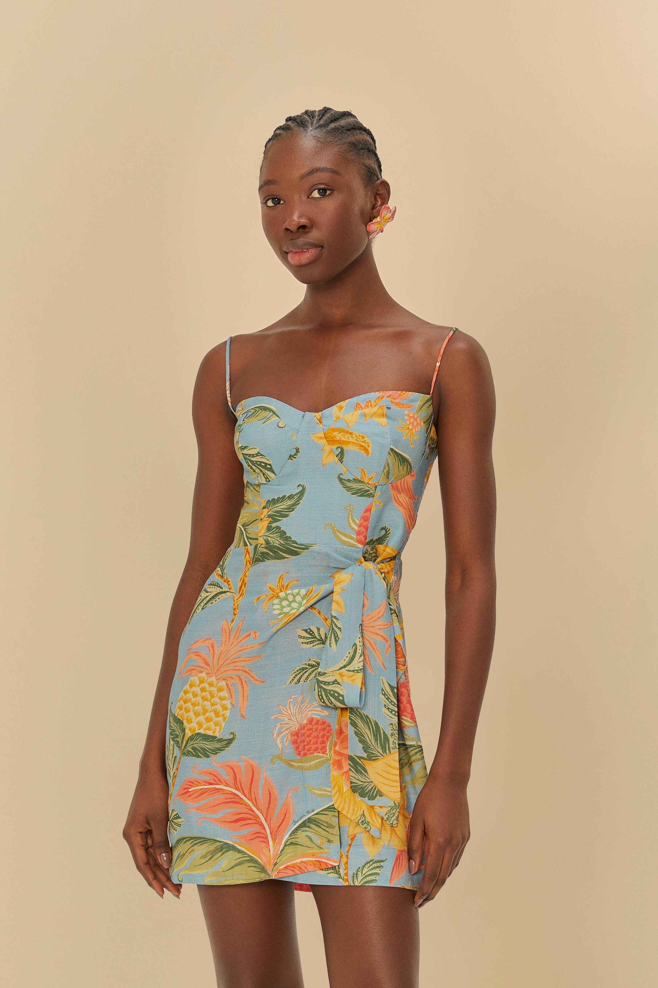 Vestido Farm Vestido Transpassado Estampado Babadotop Vestido