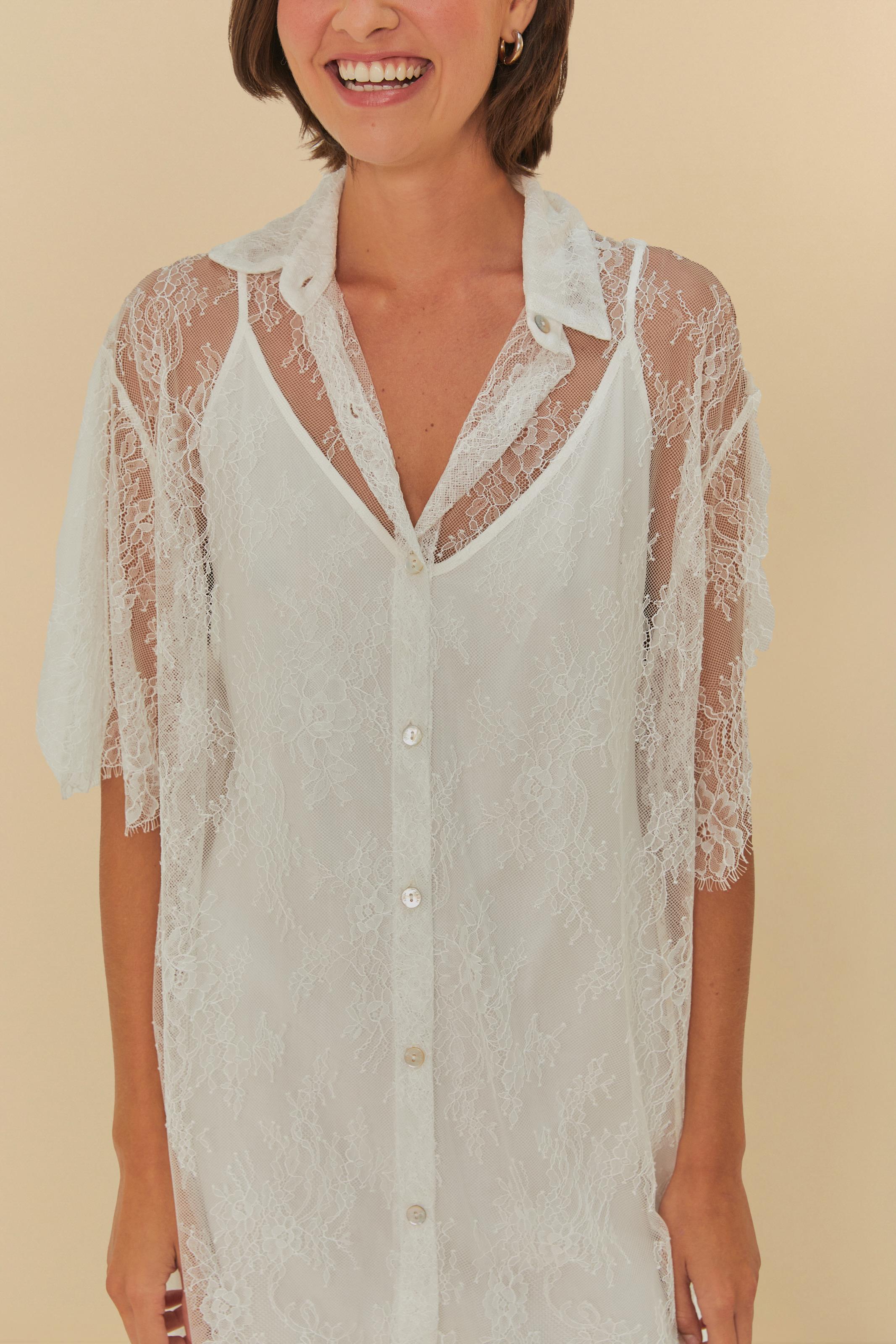 Vestido Chemise Renda Artesanal Vestido Chemise Renda Artesanal