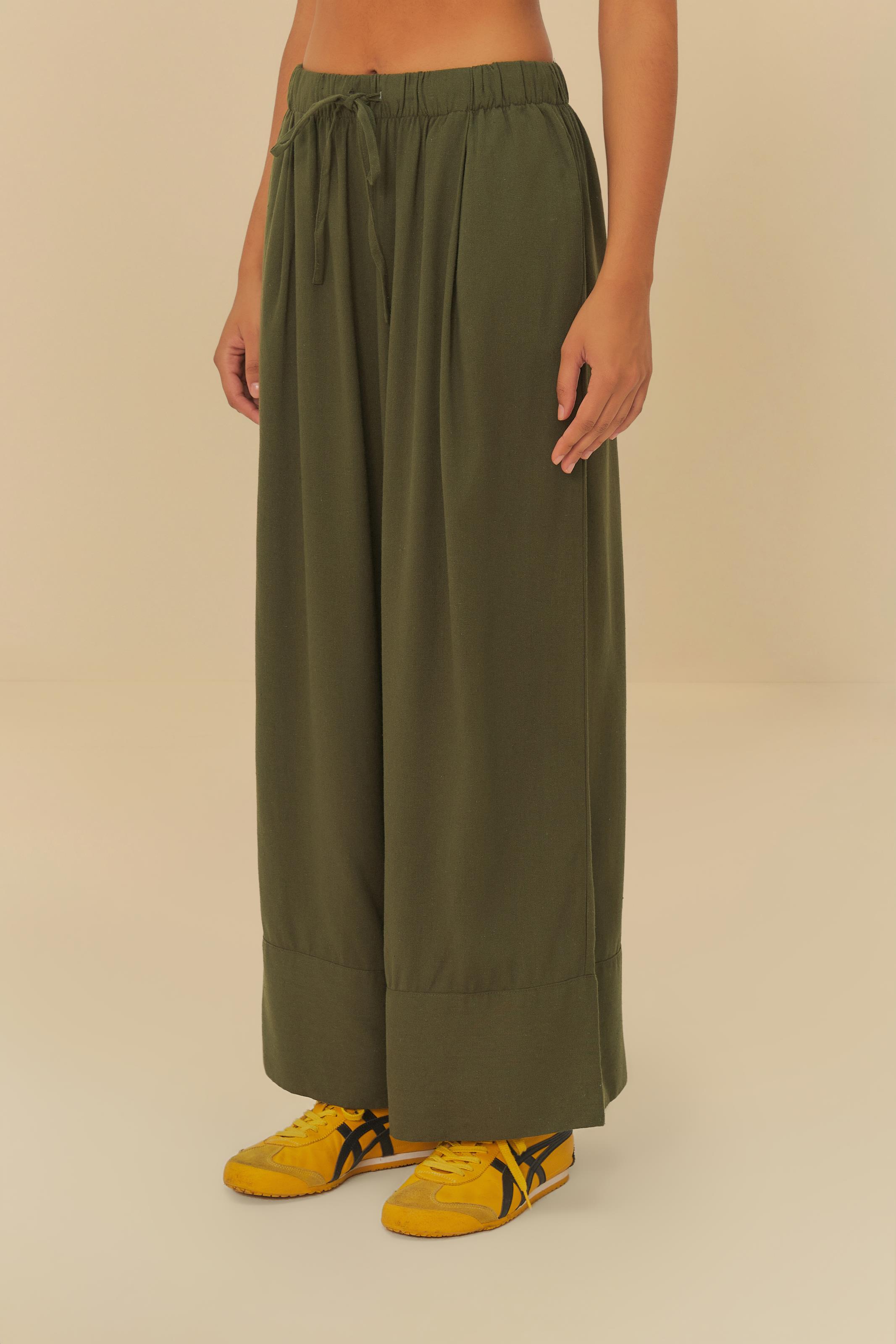 Calça Cós Elástico Linho