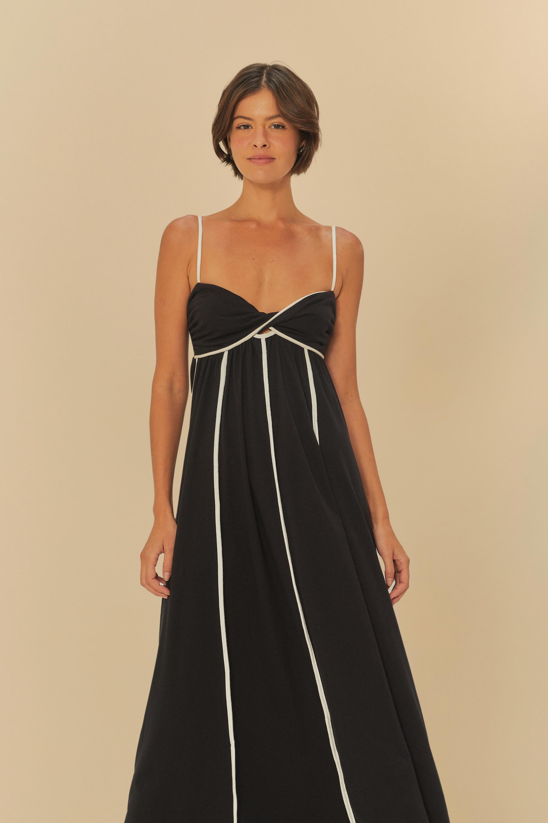 Vestido Cropped Recortes Com Viés