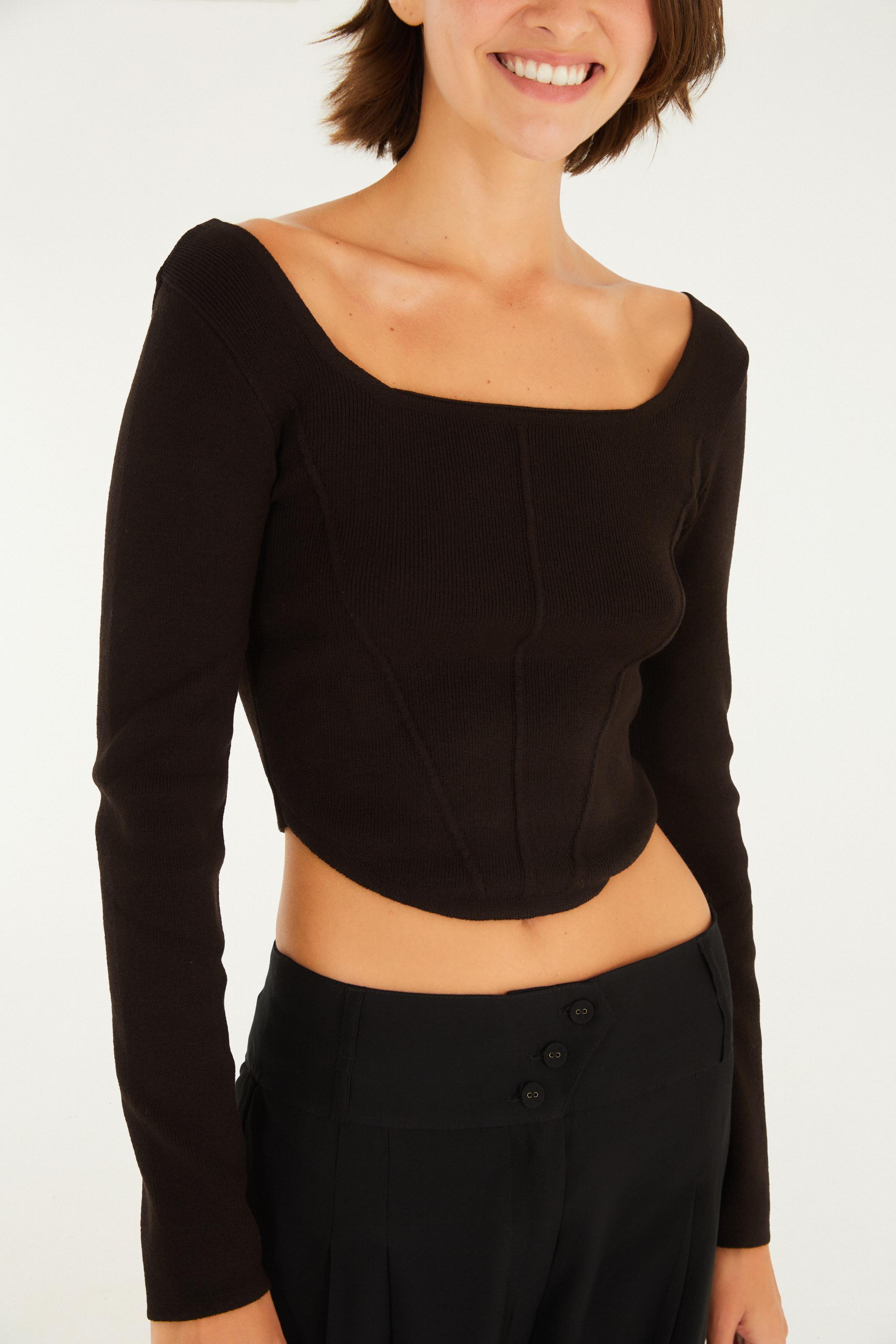 Top Manga Comprida Tricot