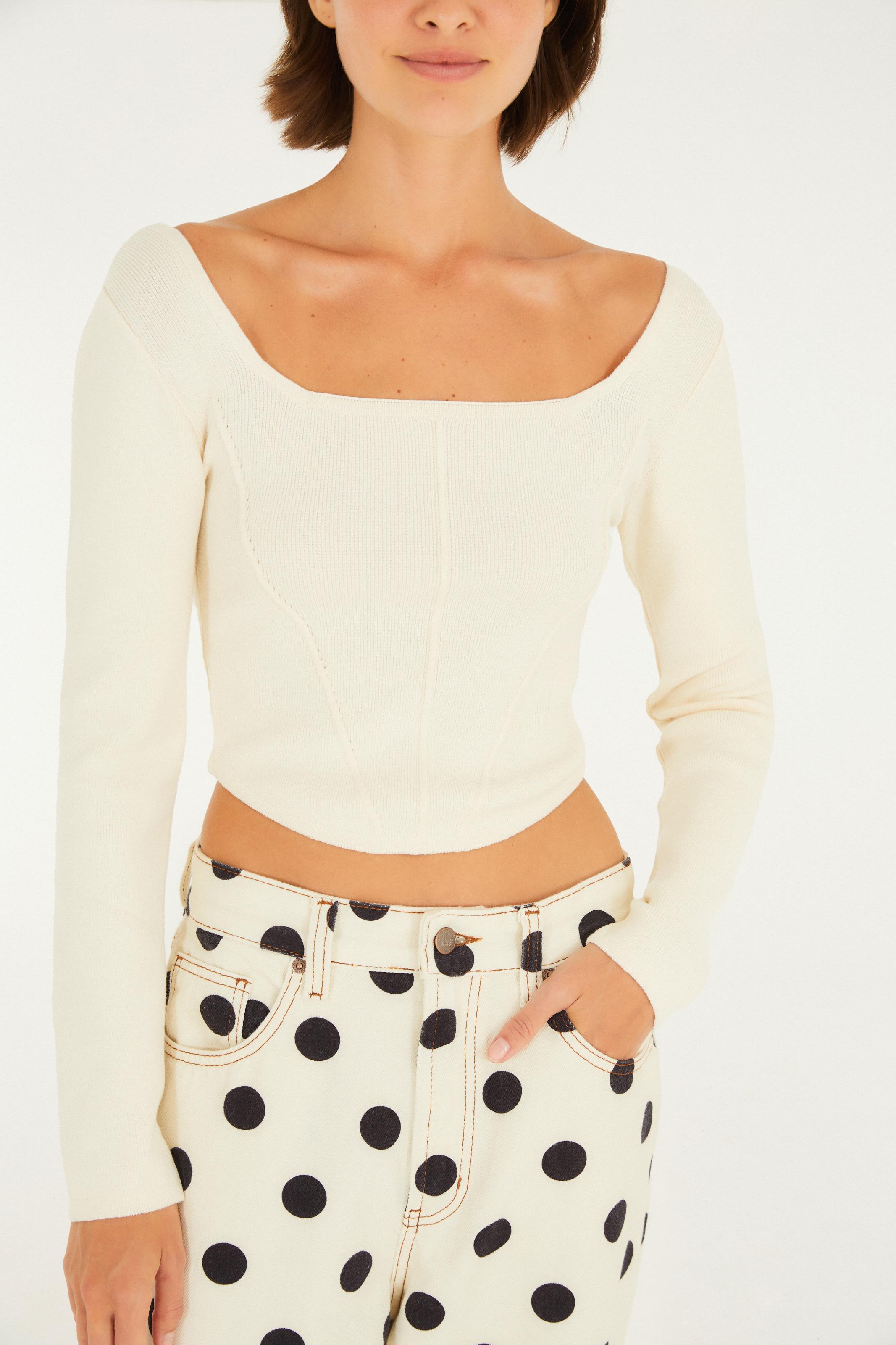 Top Manga Comprida Tricot