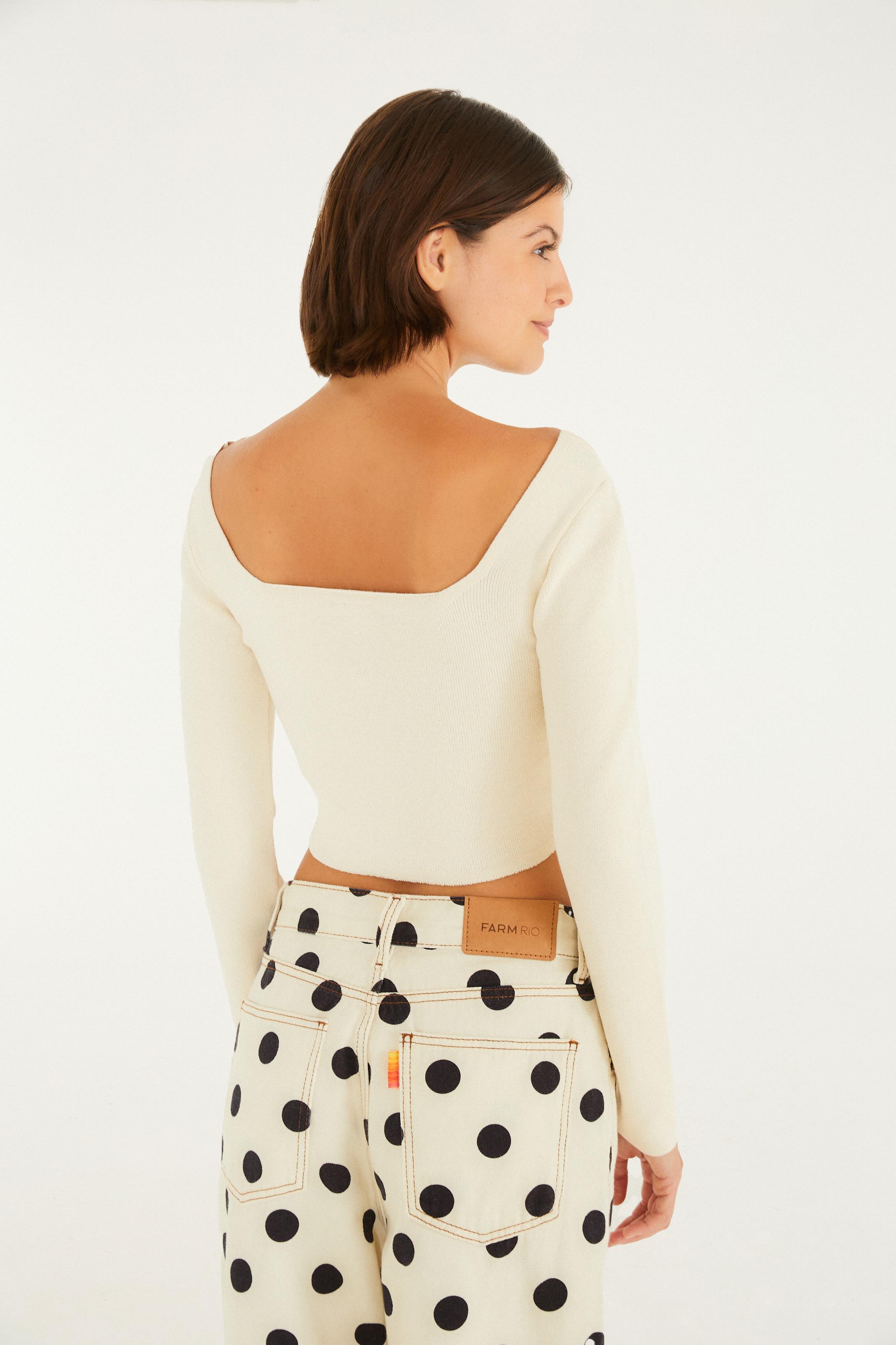 Top Manga Comprida Tricot
