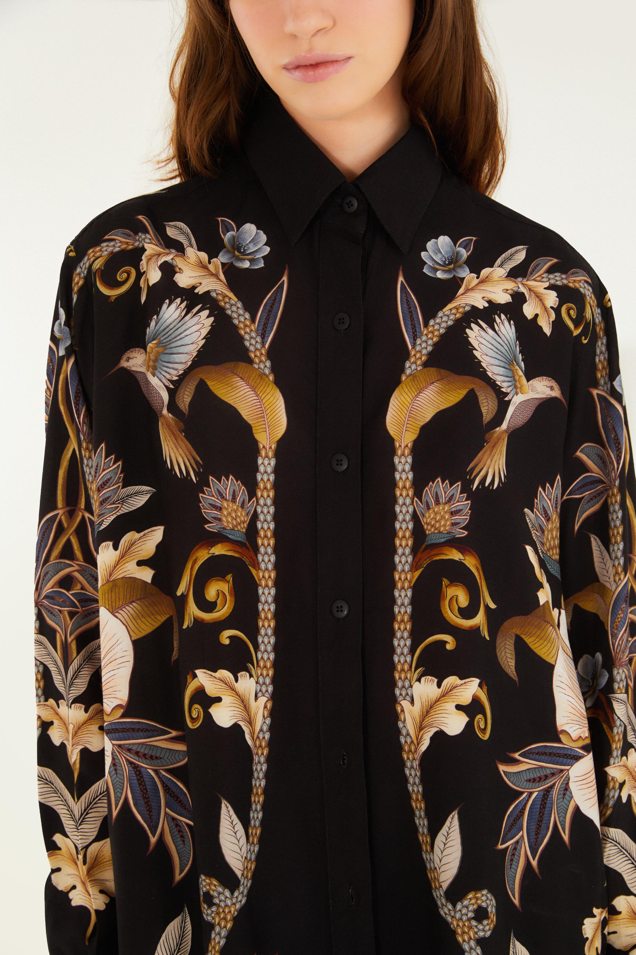 Camisa Estampada Jardim Real