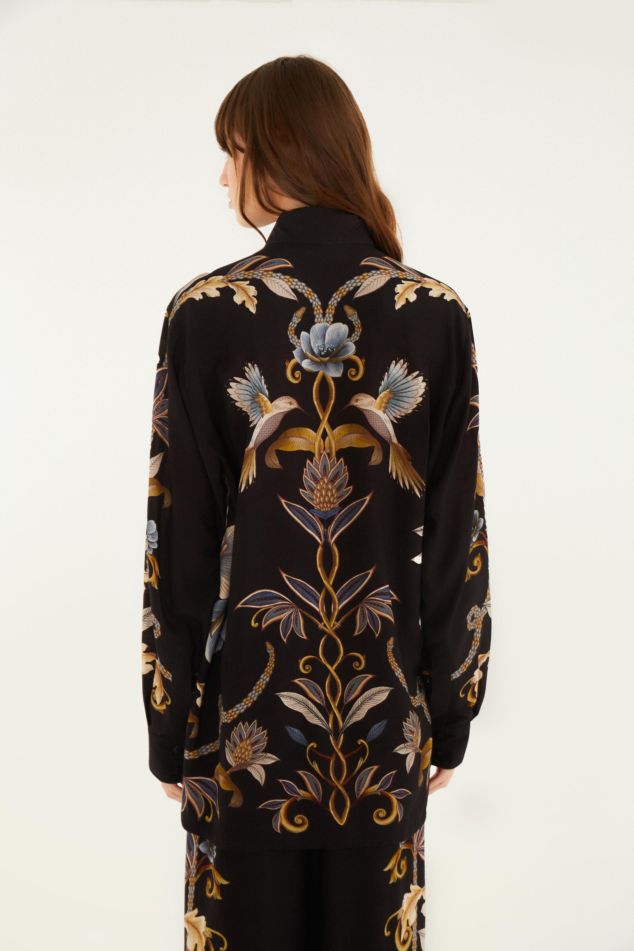 Camisa Estampada Jardim Real