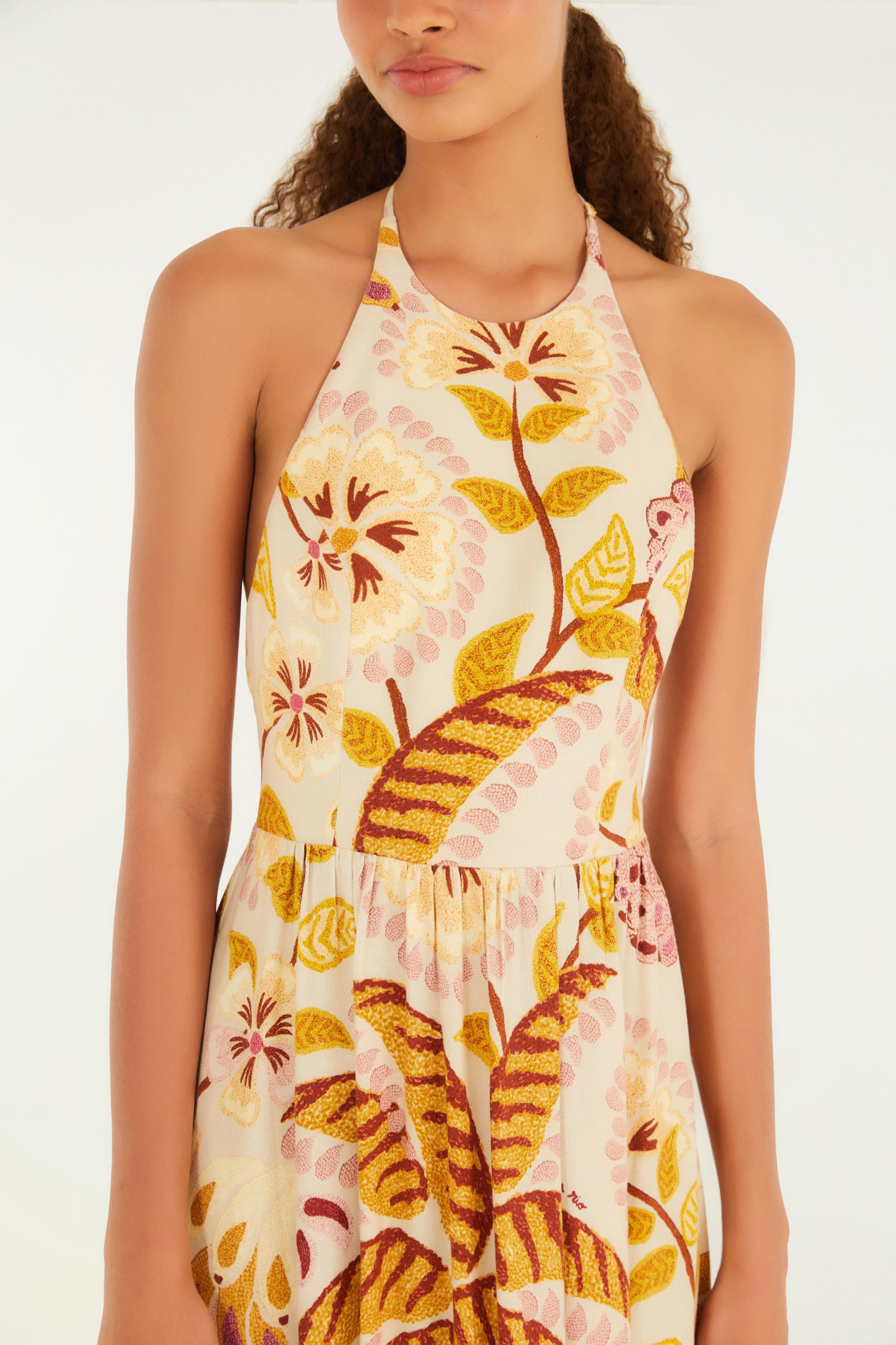 Vestido Longo Estampado Brasil Artesanal