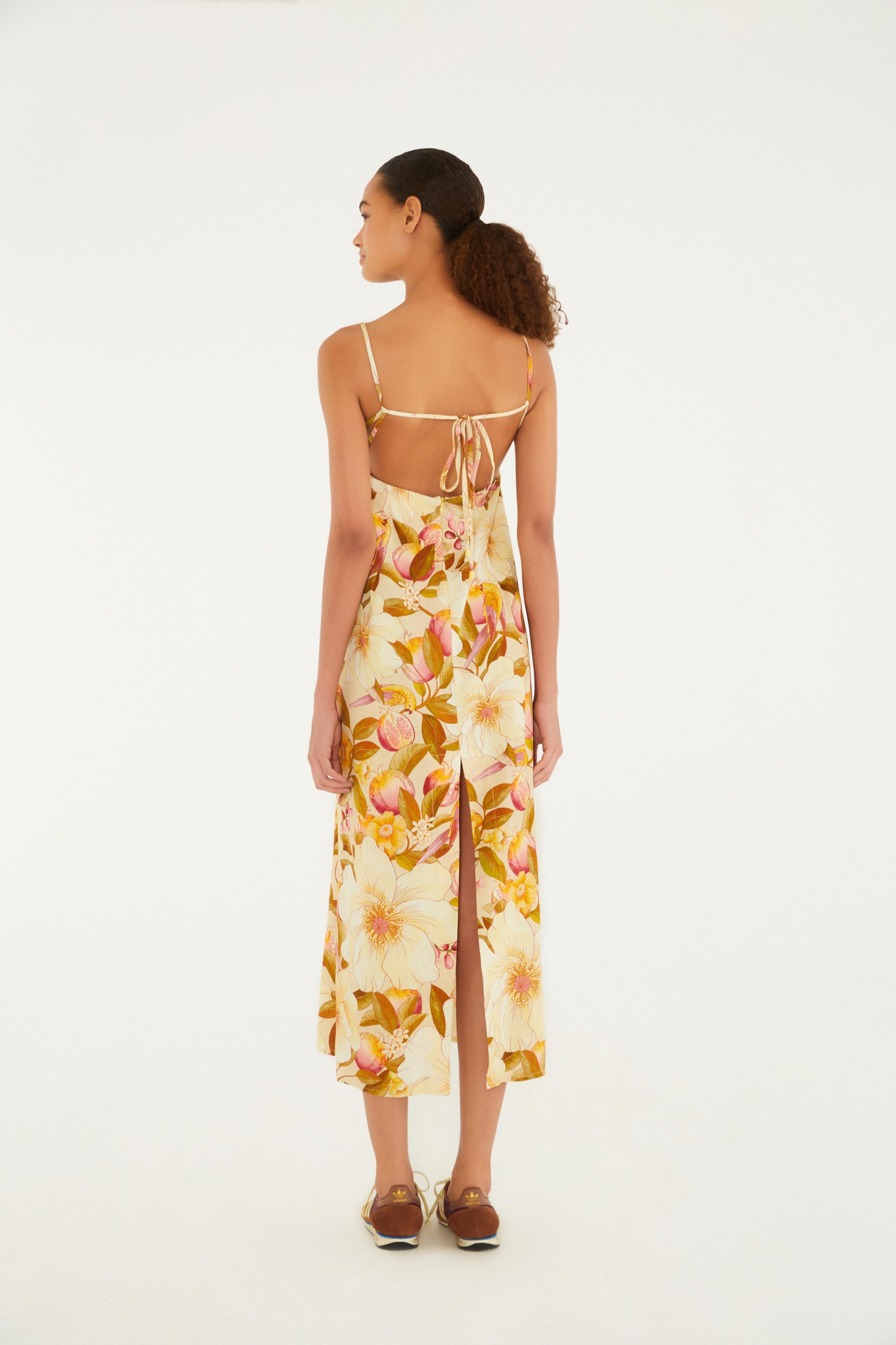 Vestido Cropped Estampado Romance De Flor