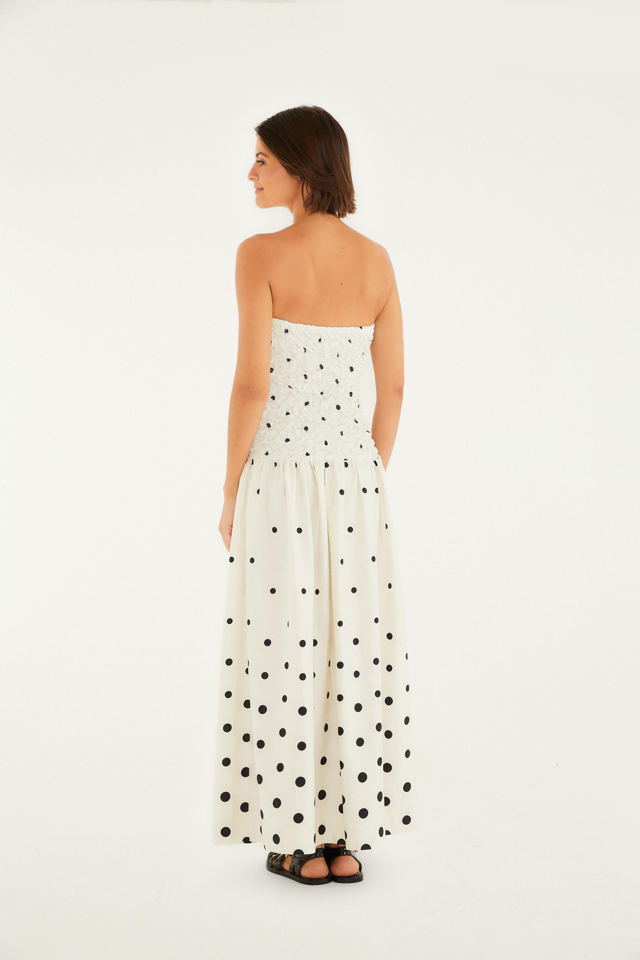 Vestido Sem Manga Poá Degradê