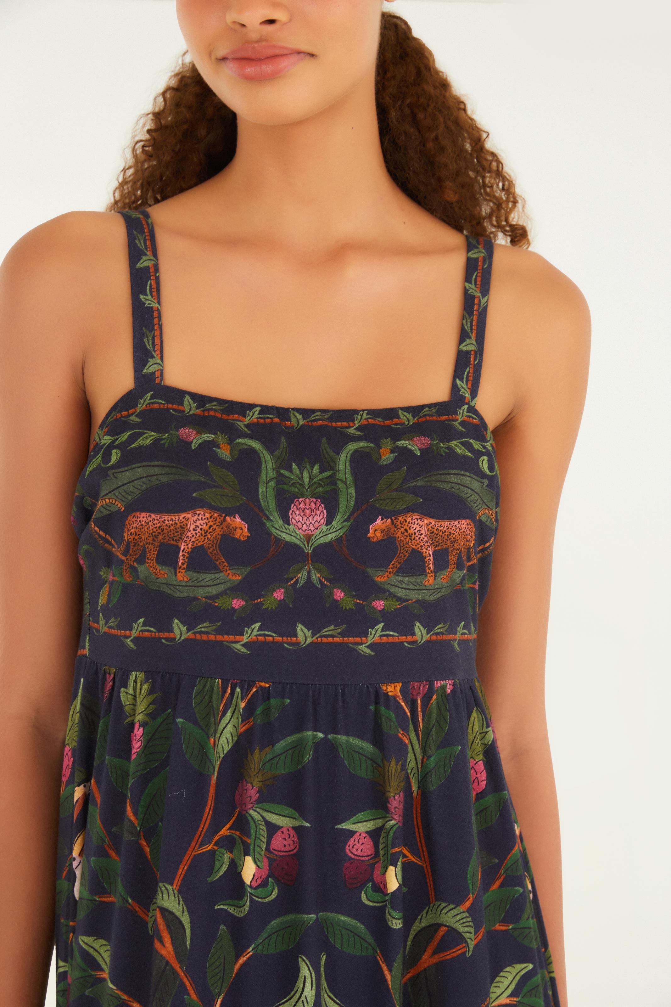 Vestido Midi Estampado Floresta Doce