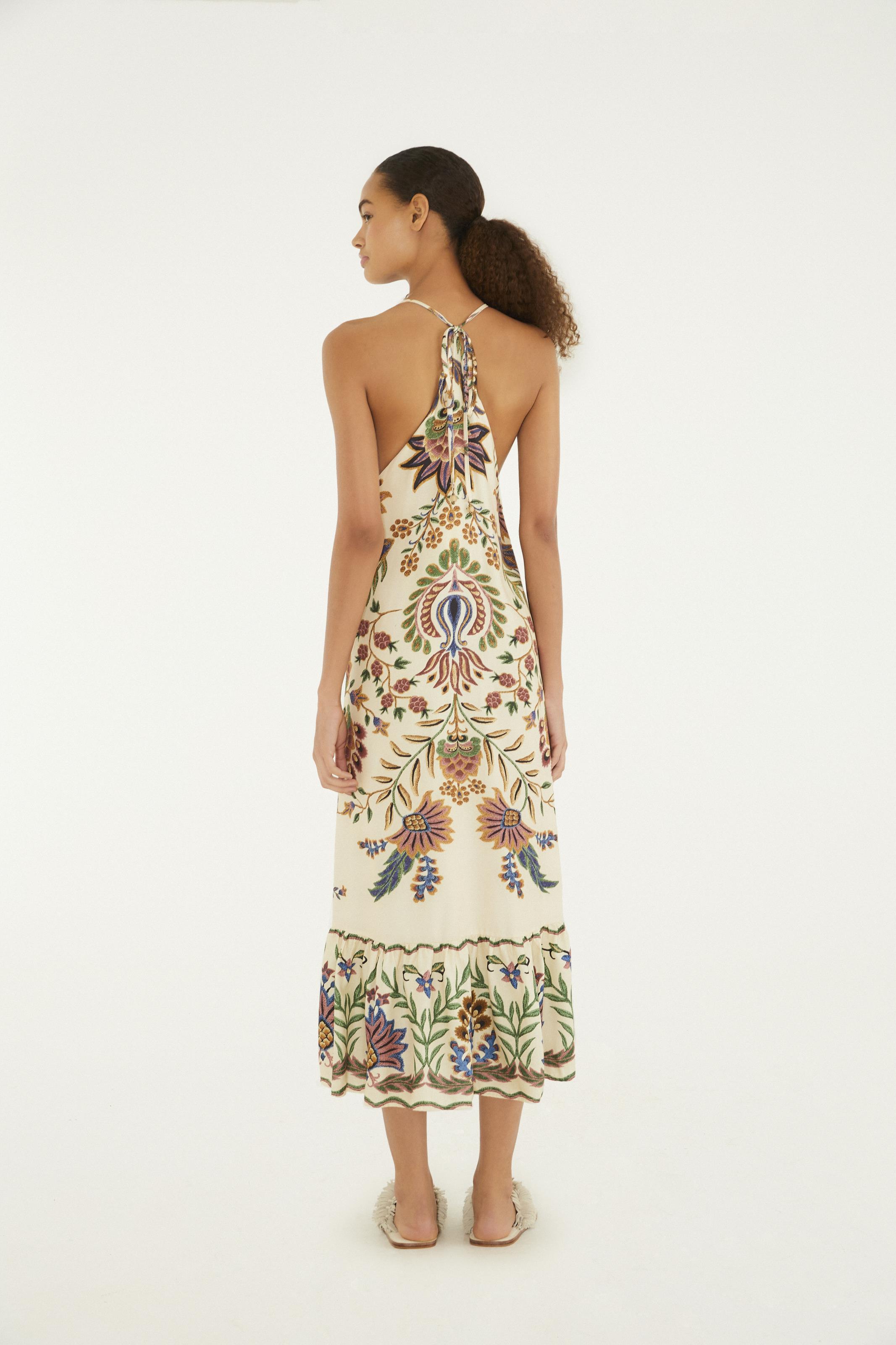 Vestido Cropped Estampado Jardim Maravilhoso
