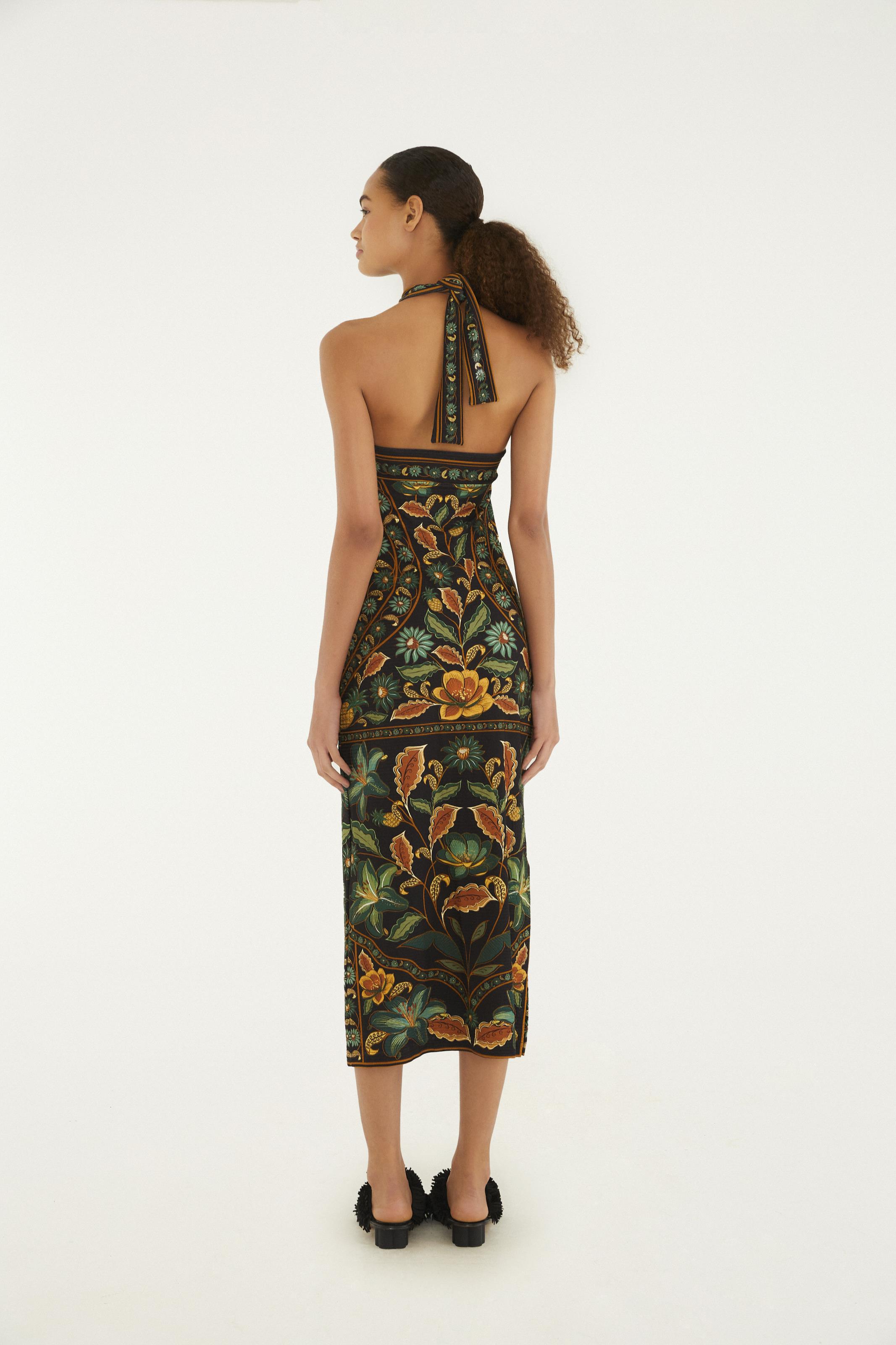 Vestido Midi Estampado Marcelle