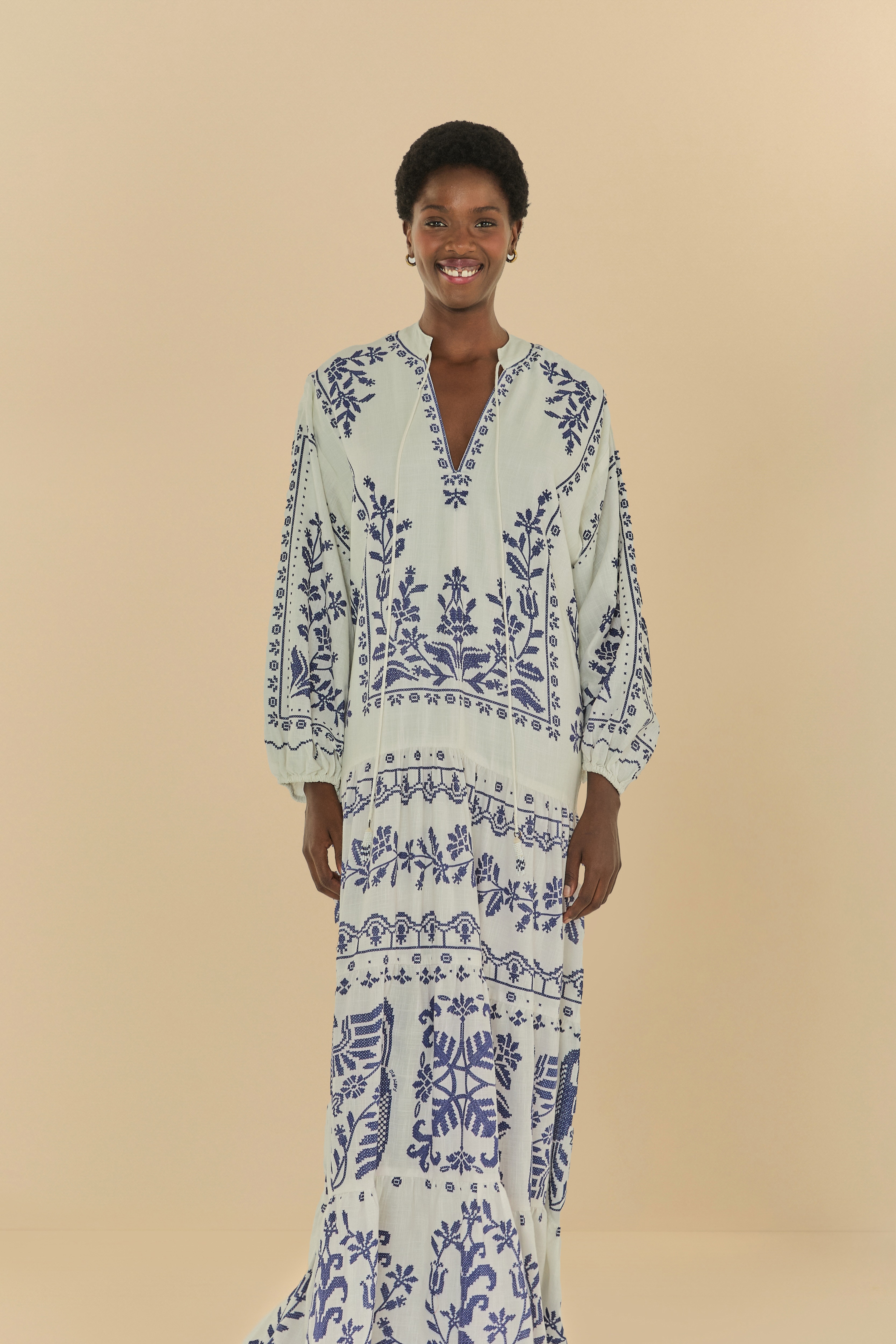 Vestido Longo Estampado Relicário Tropical
