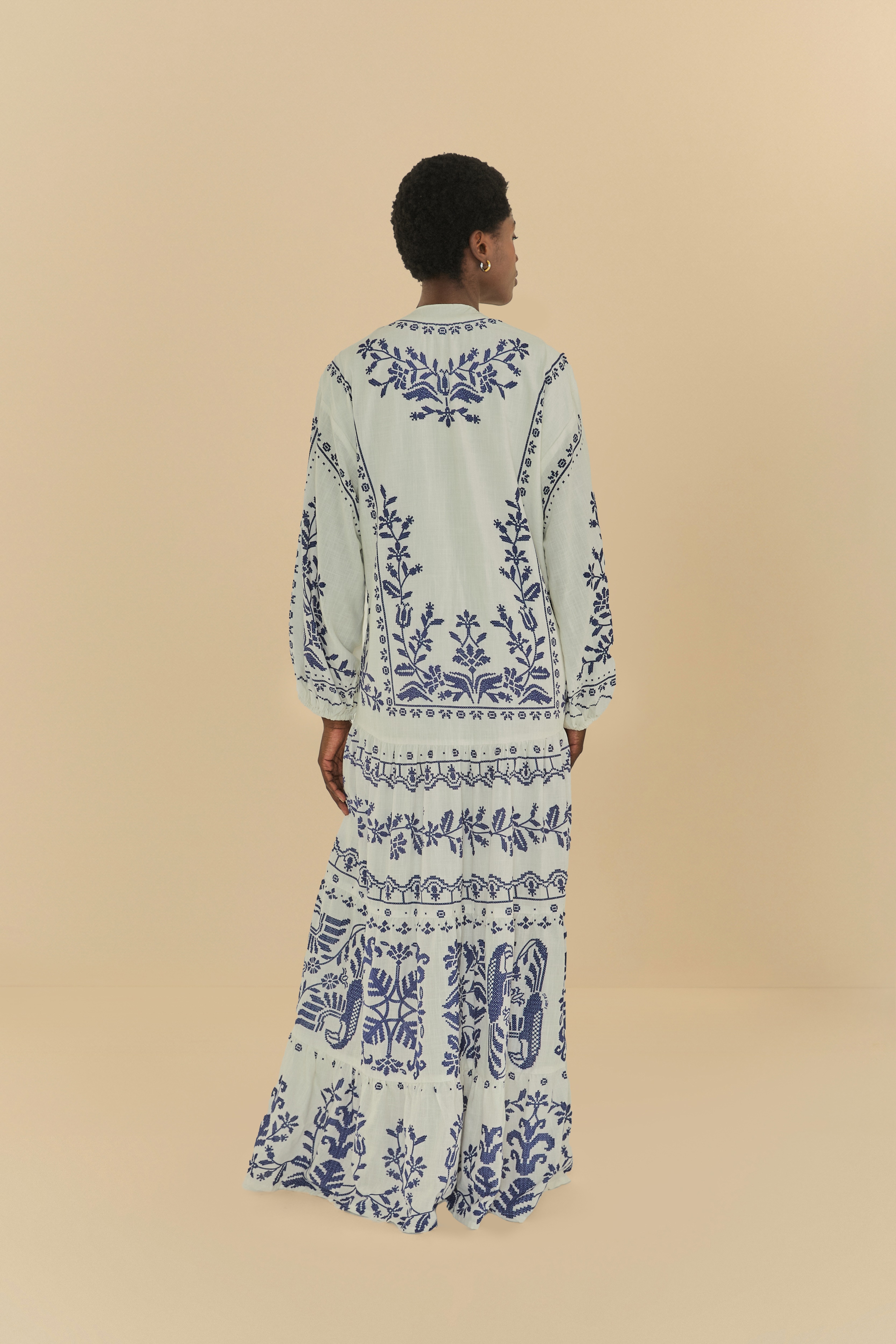 Vestido Longo Estampado Relicário Tropical