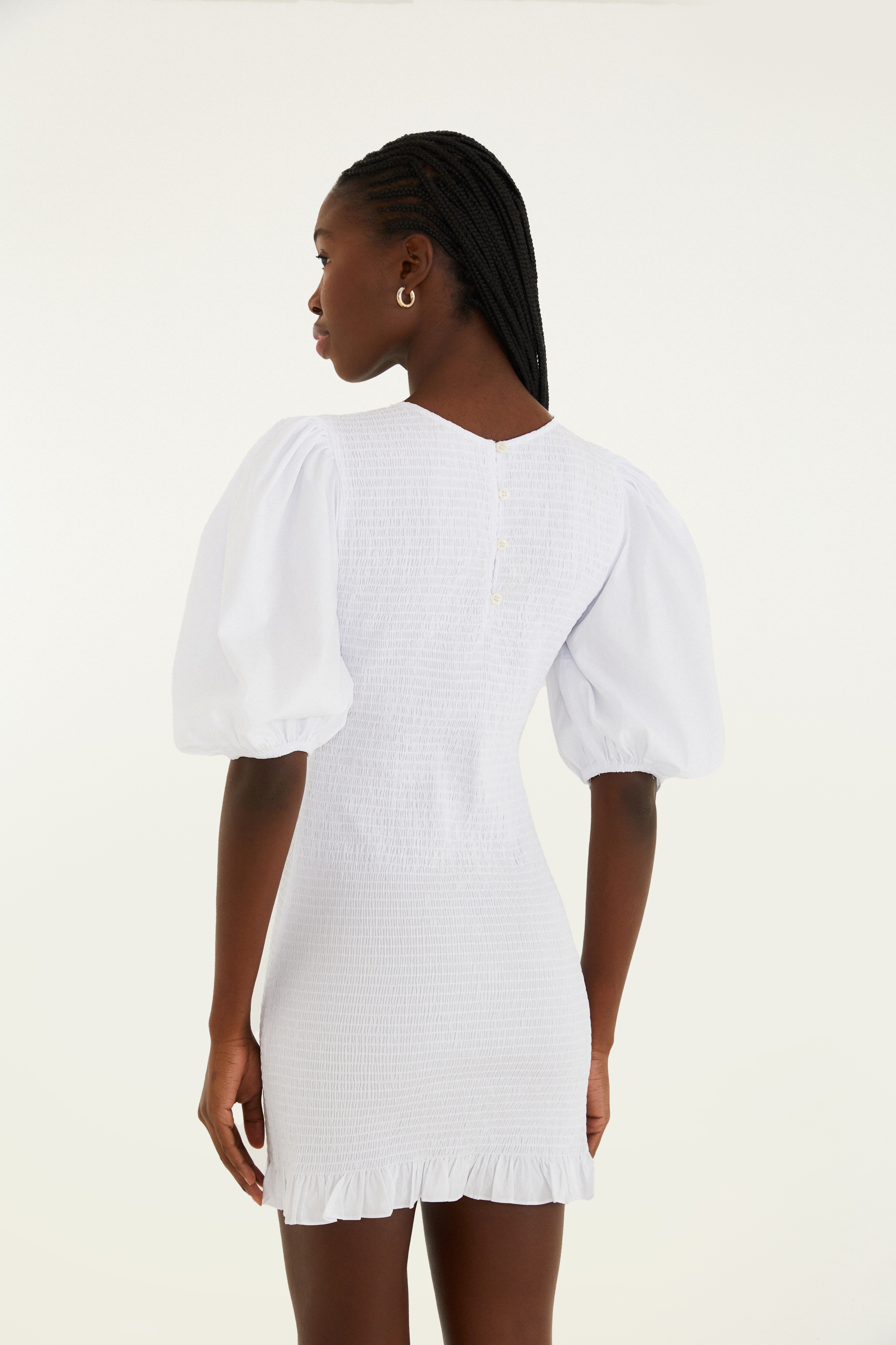 Vestido Curto Lastex Mangas