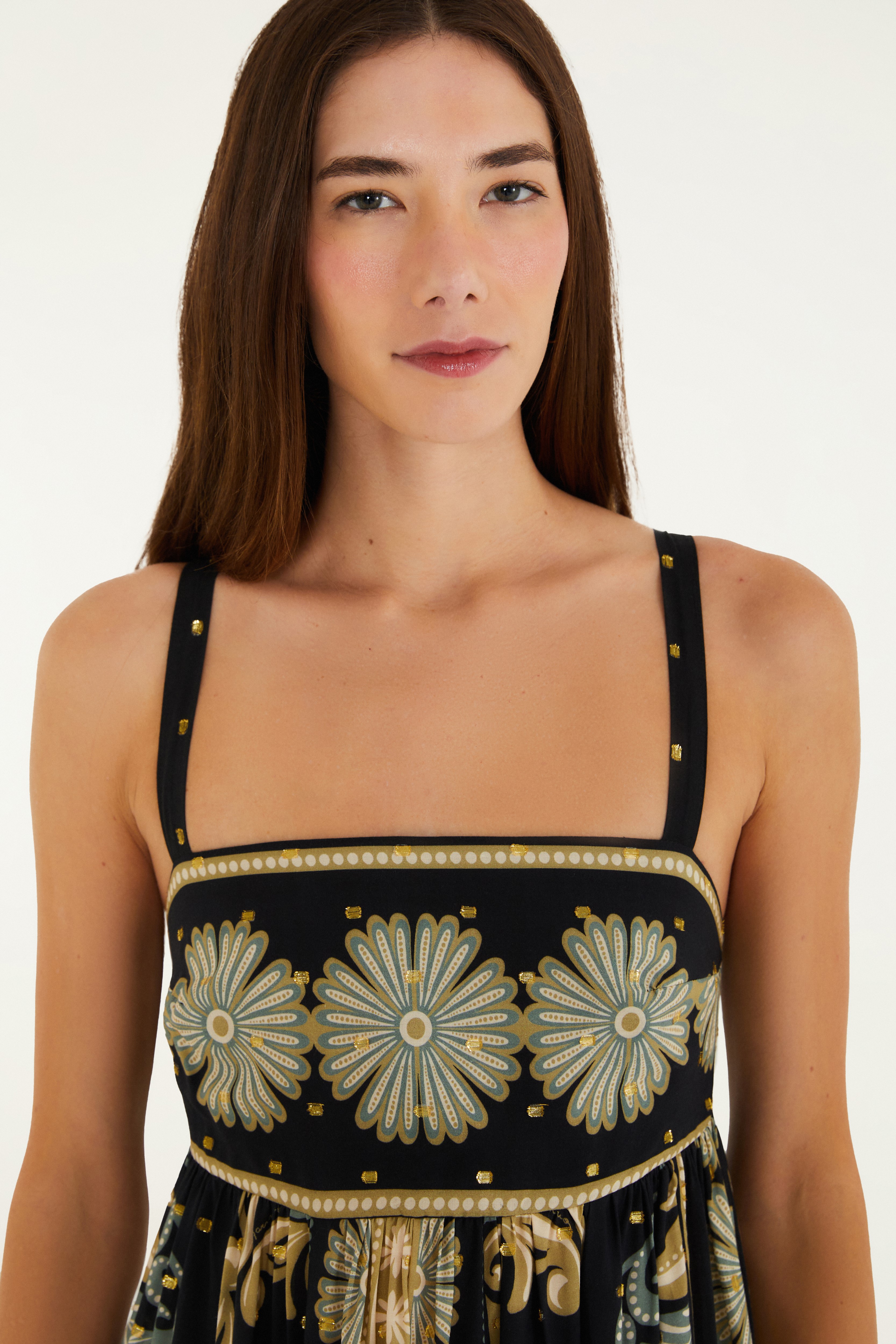 Vestido Cropped Estampado Geórgia