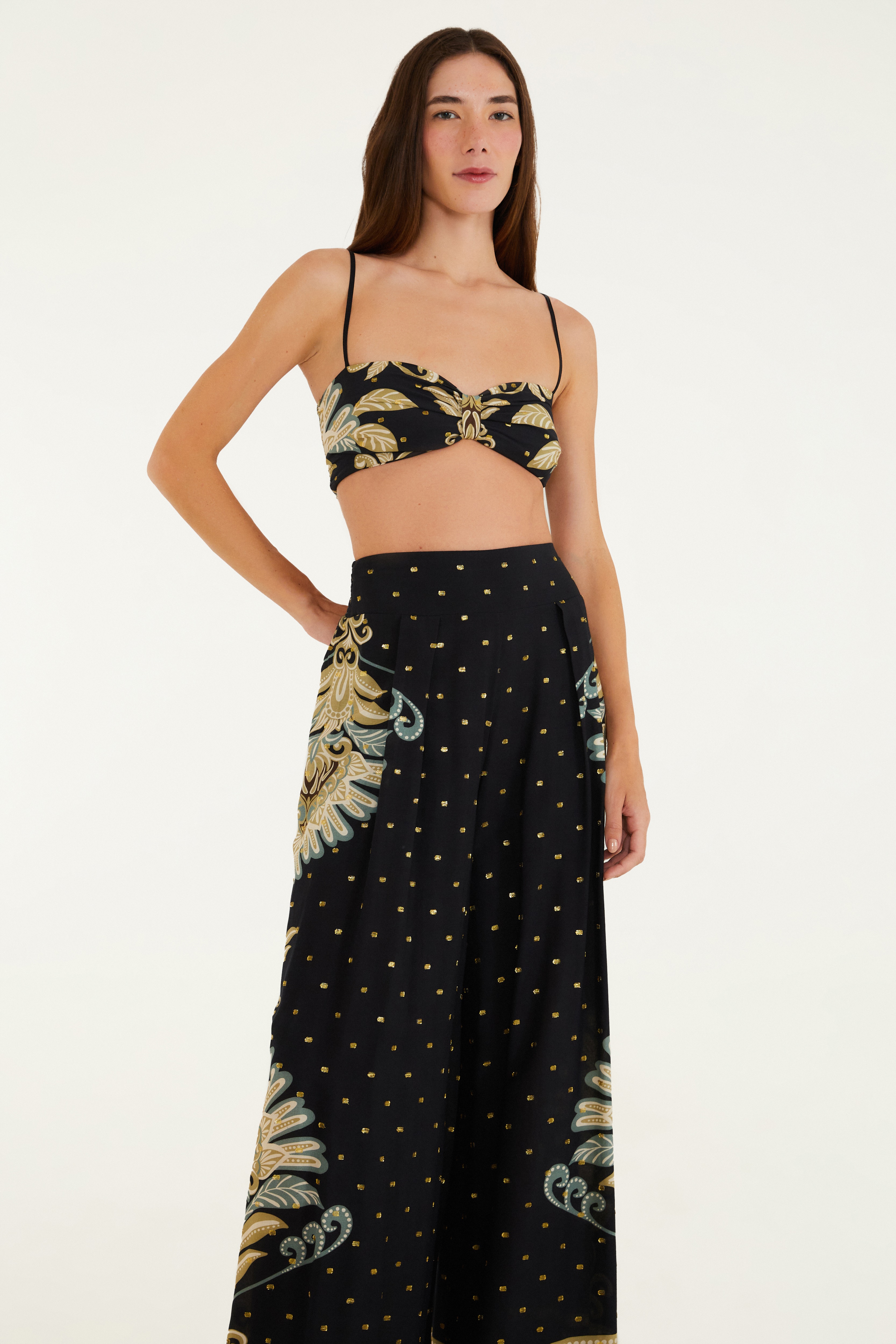 Calça Reta Estampada Geórgia