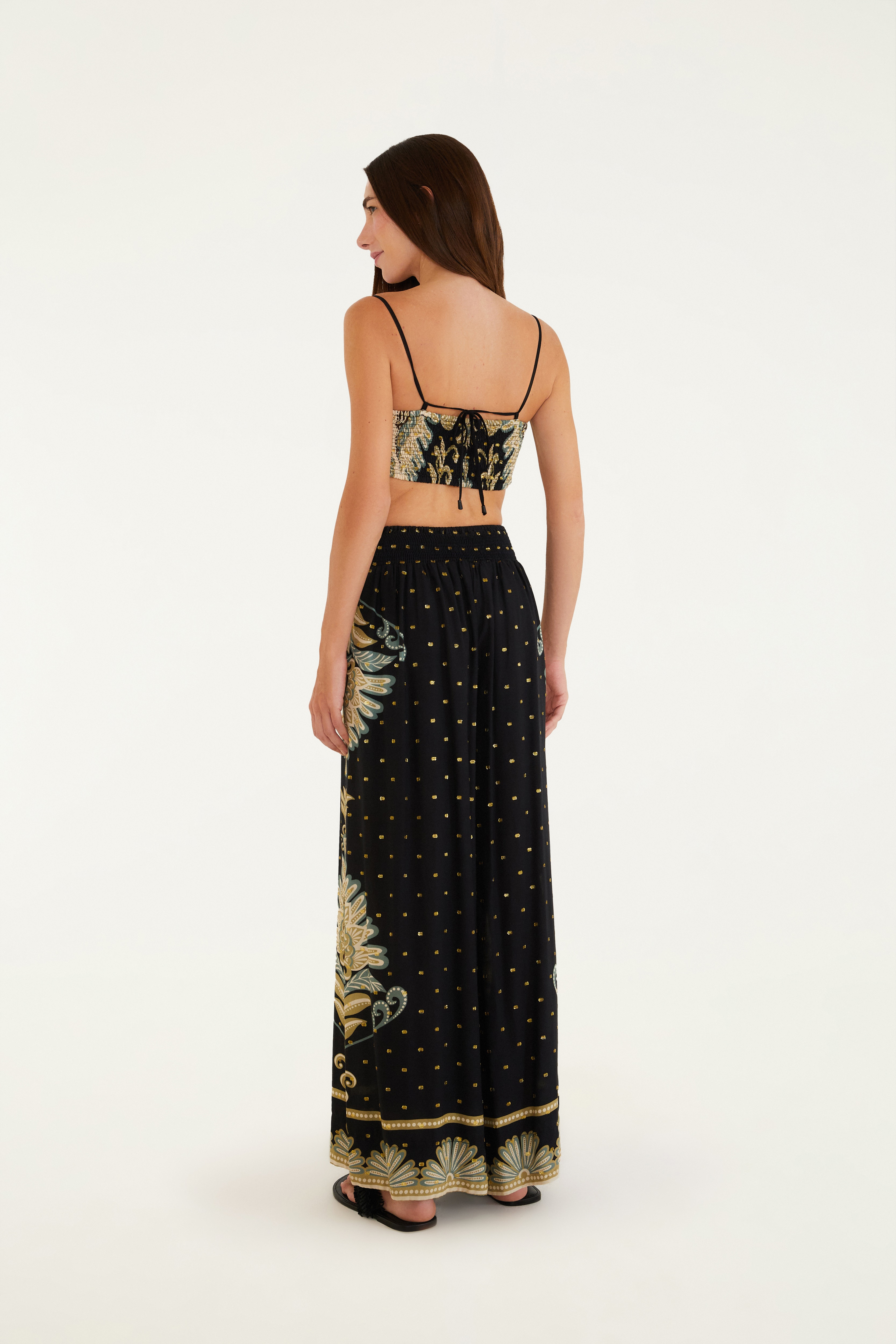 Calça Reta Estampada Geórgia