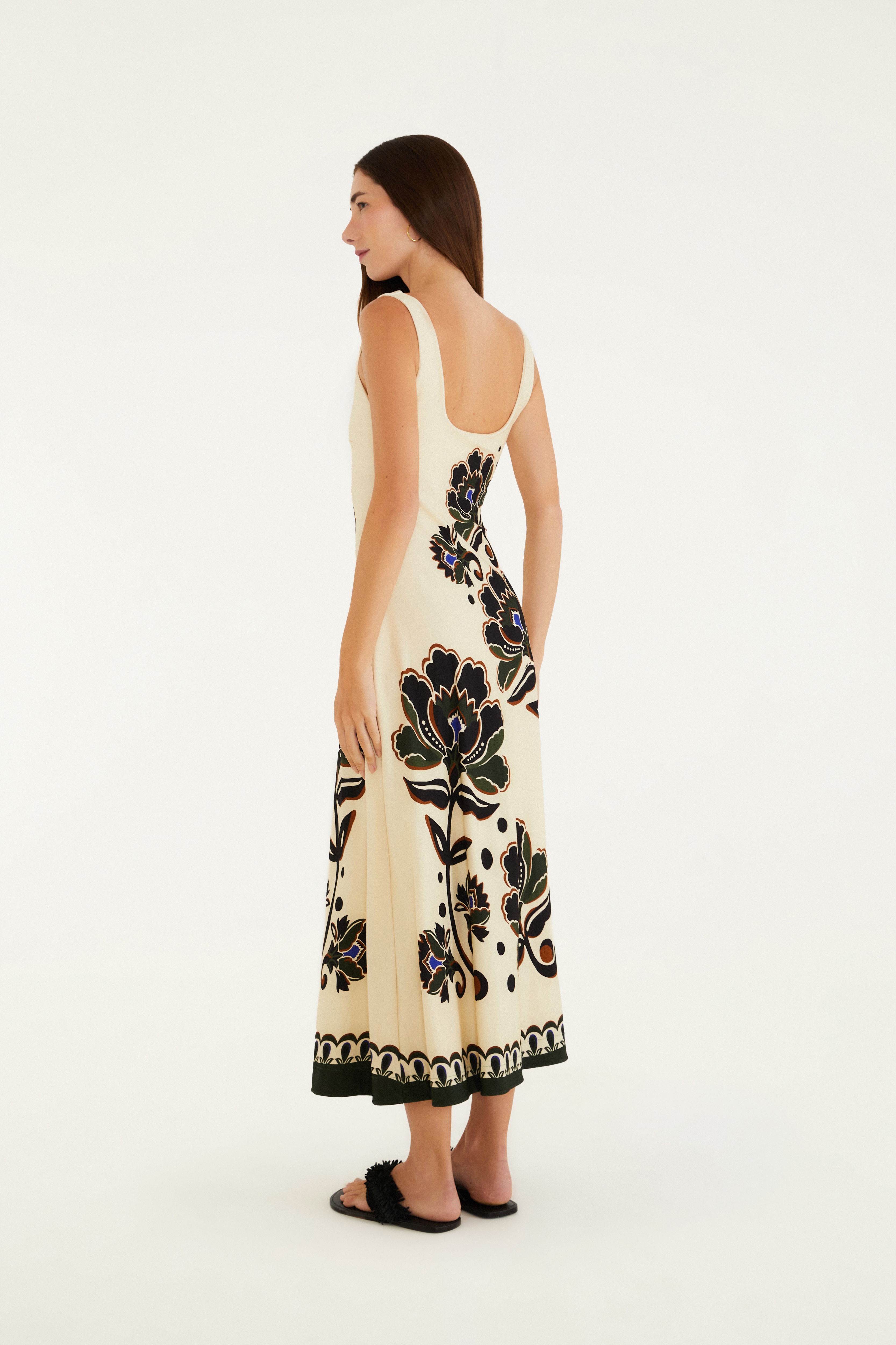 Vestido Languido Estampado Floral Arabasque