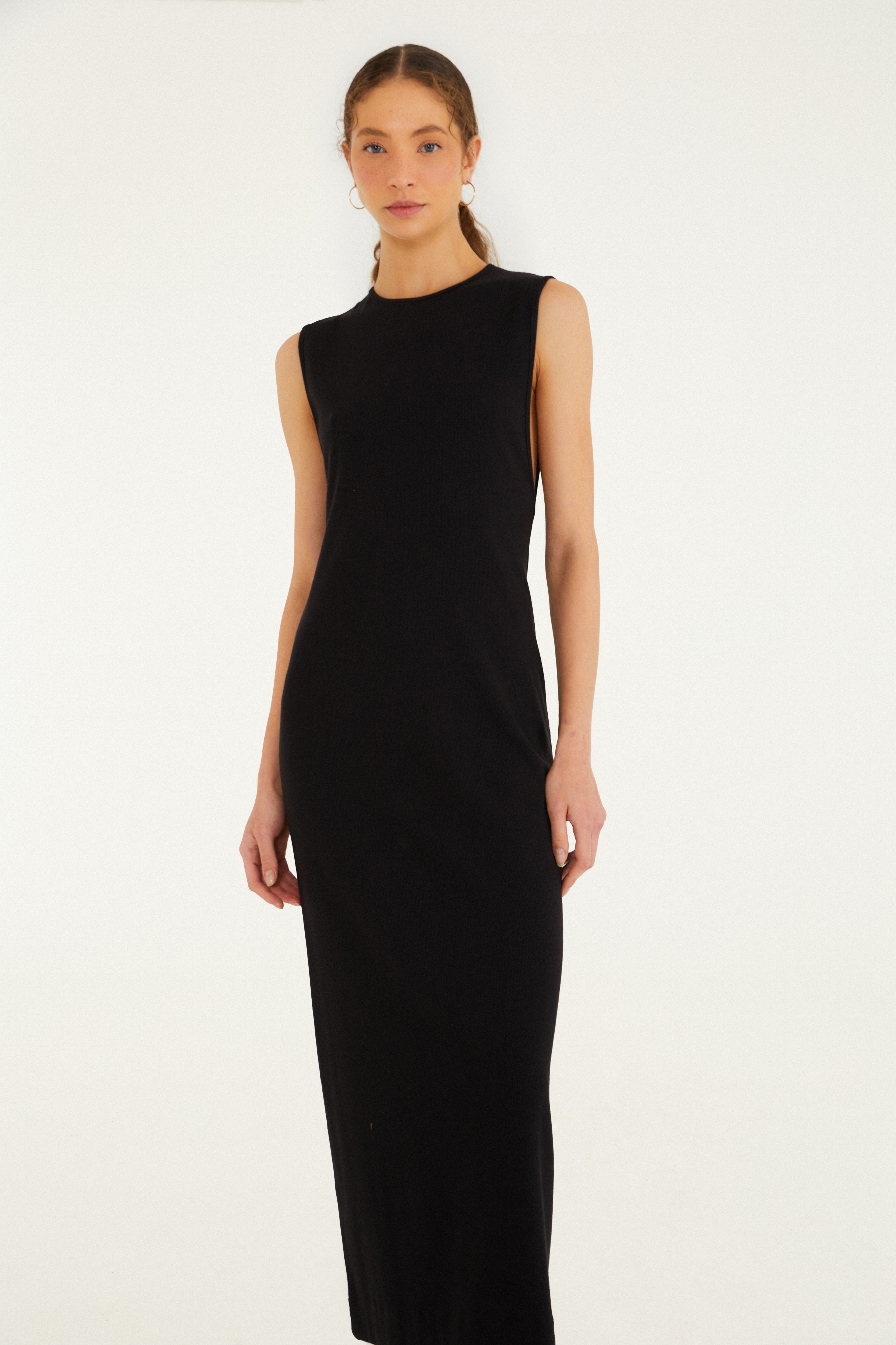Vestido Rib Decote Costas