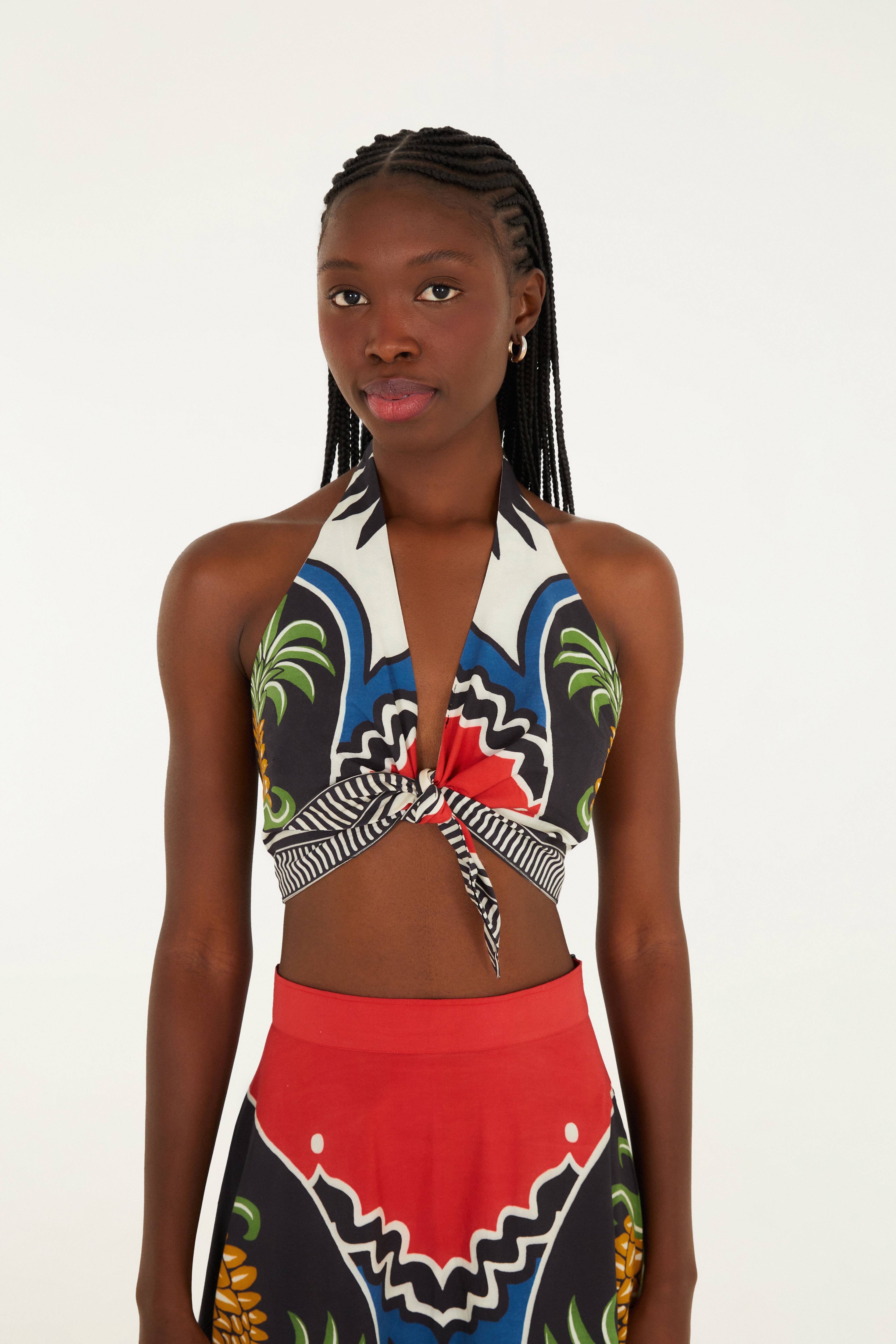 Top Double Estampado Abacaxi Tropical Top Double Estampado Abacaxi Tropical