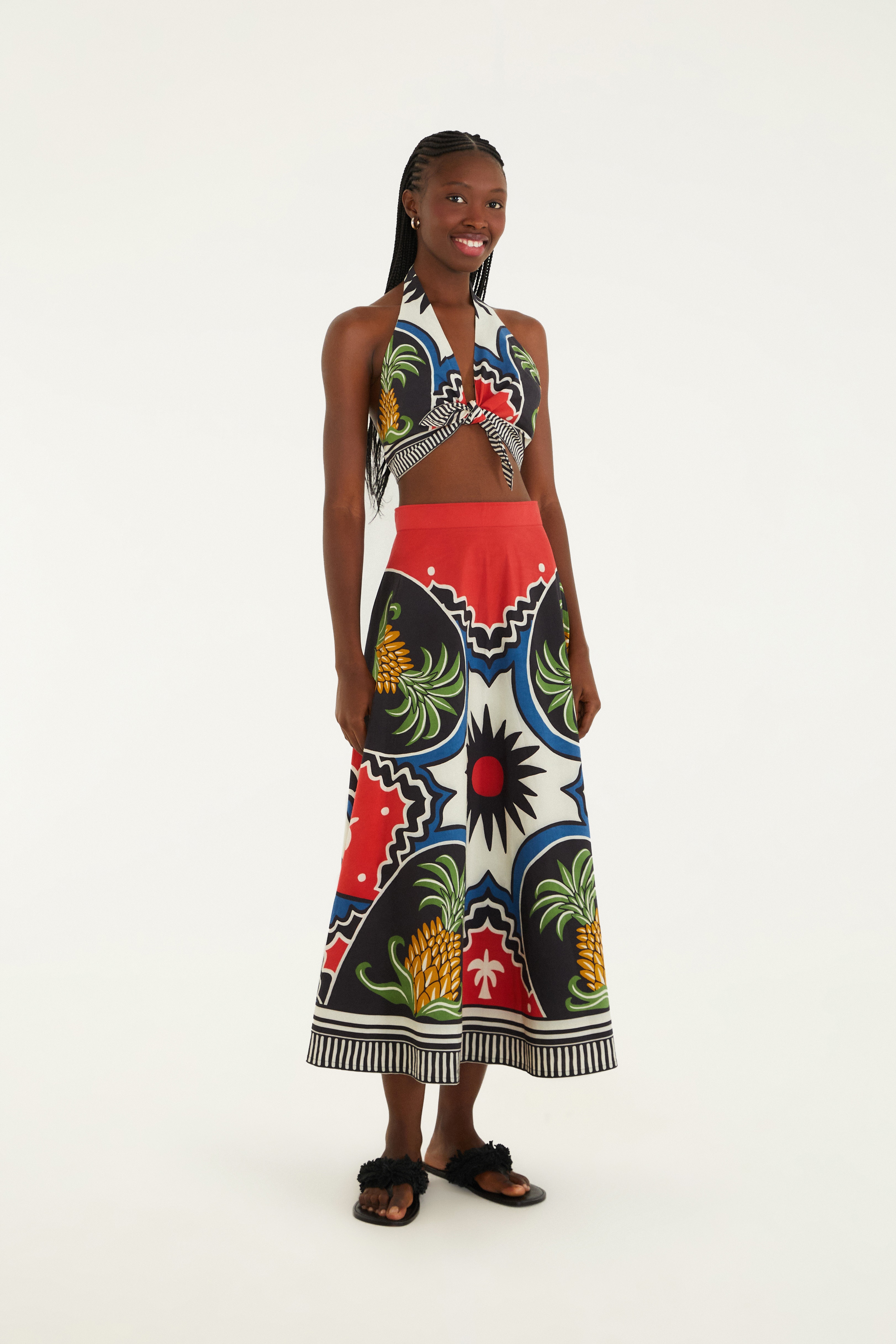 Top Double Estampado Abacaxi Tropical