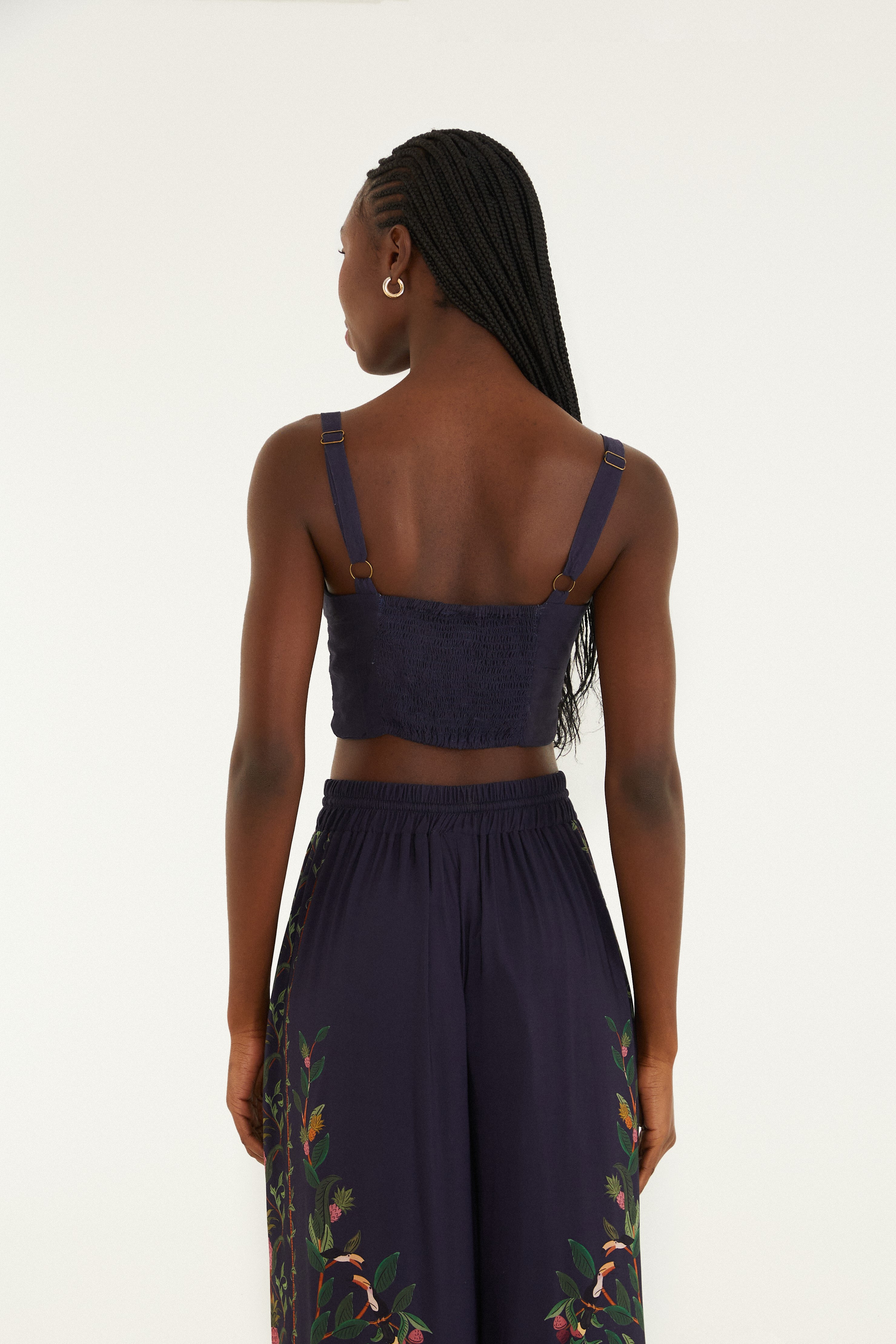 Top Corselet Estampado Floresta Doce