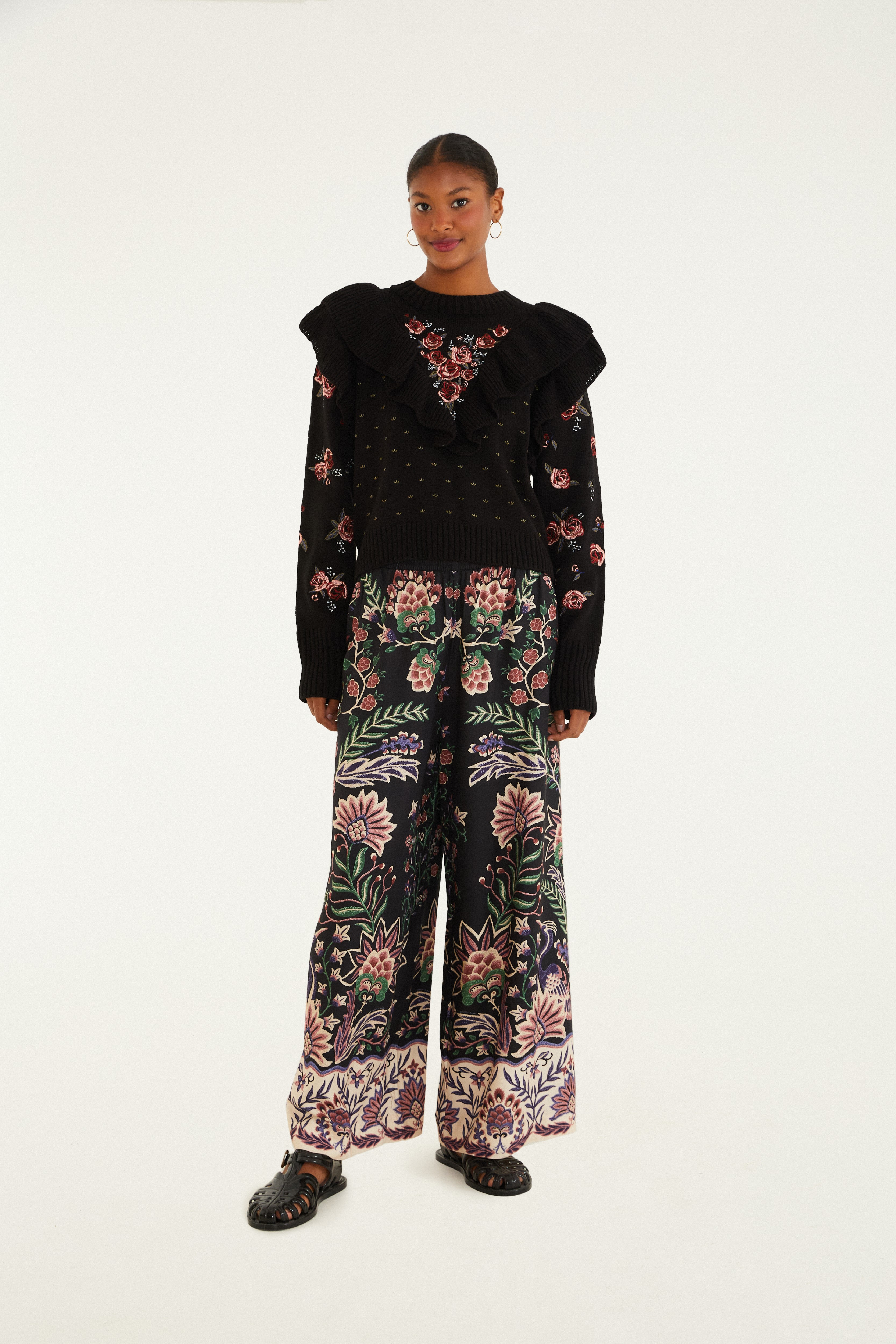 Calça Estampada Jardim Maravilhoso
