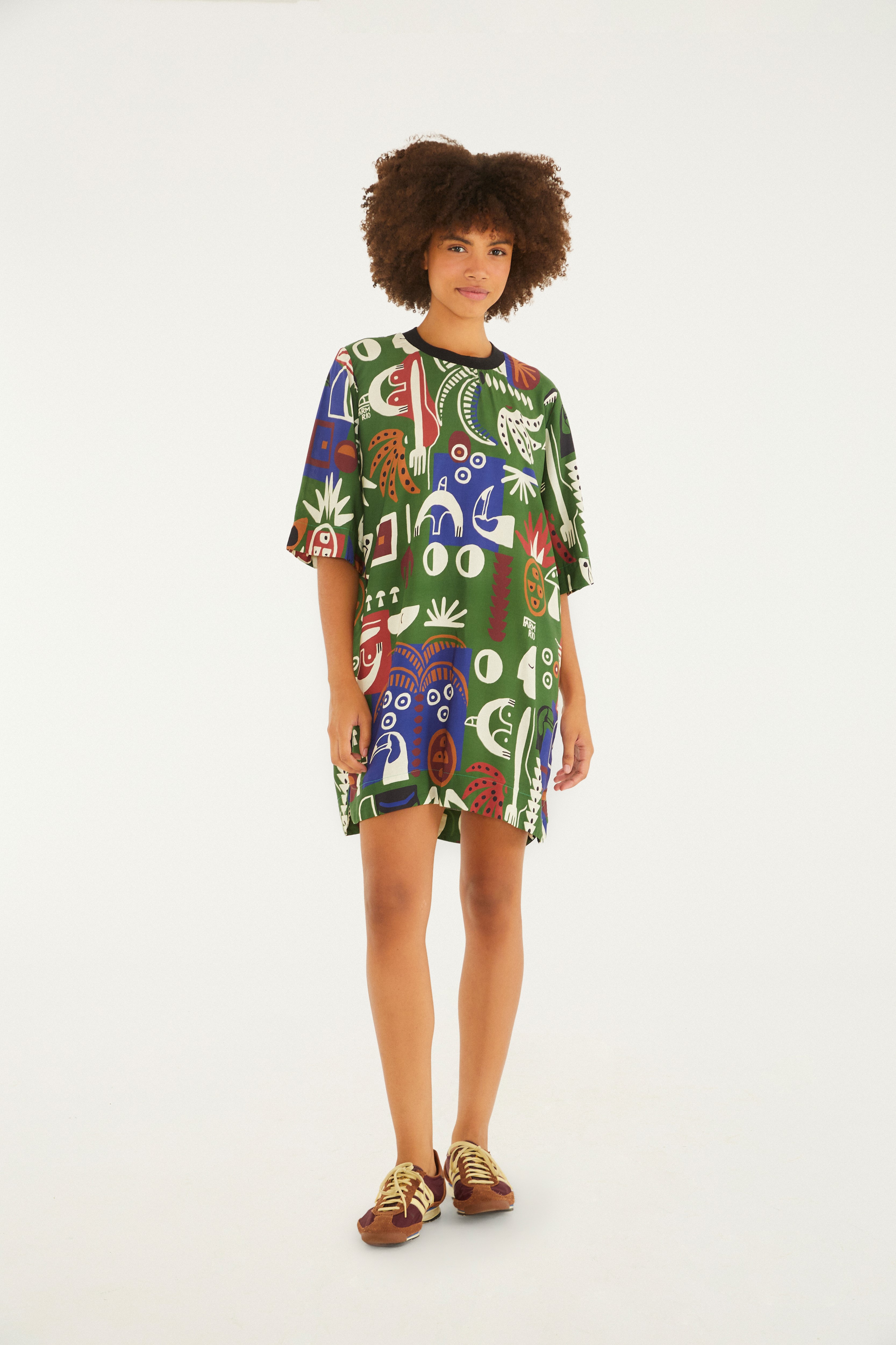 Vestido T-Shirt Estampado Gráfico Tropi