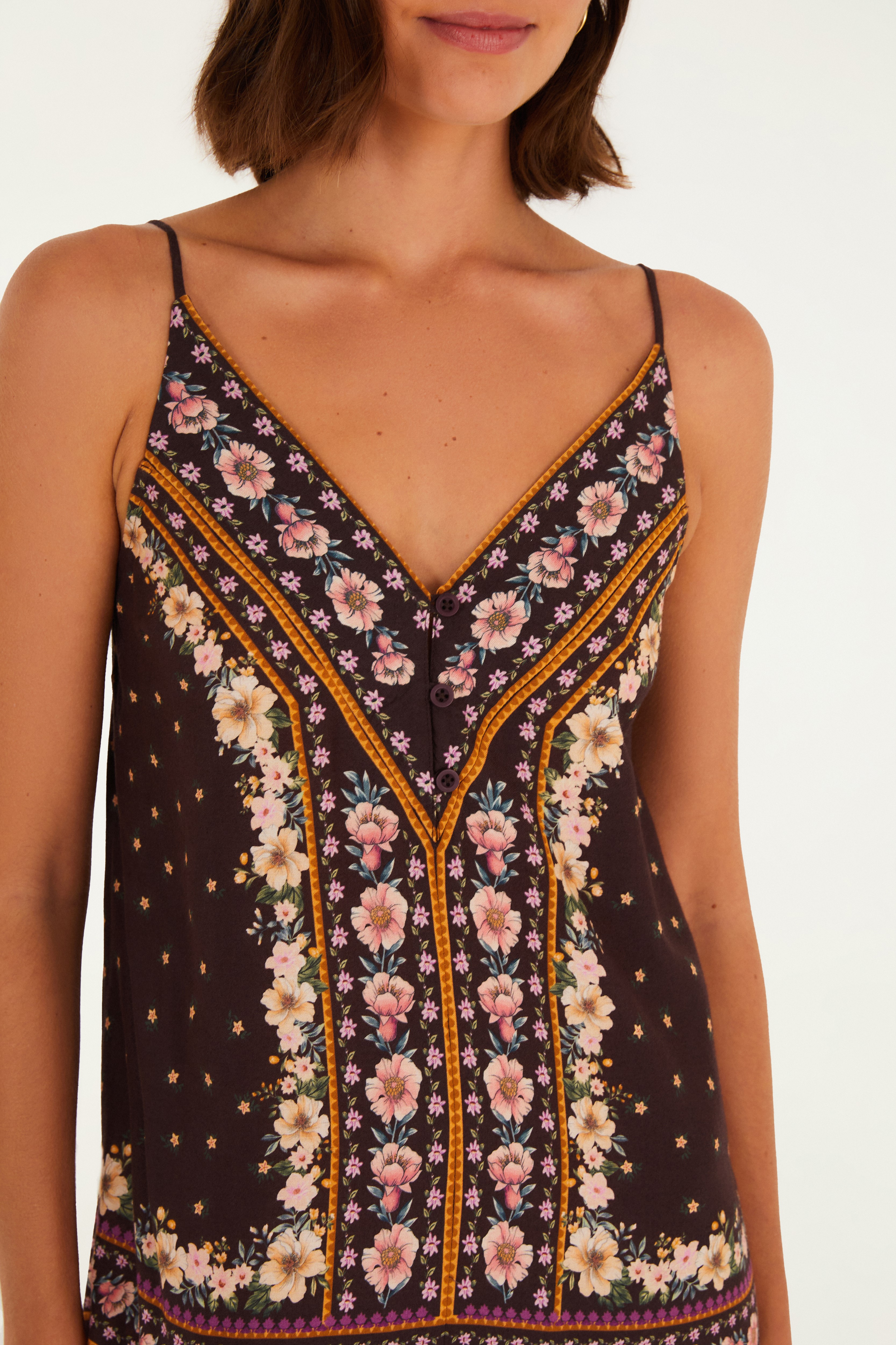 Vestido Curto Estampado Flori