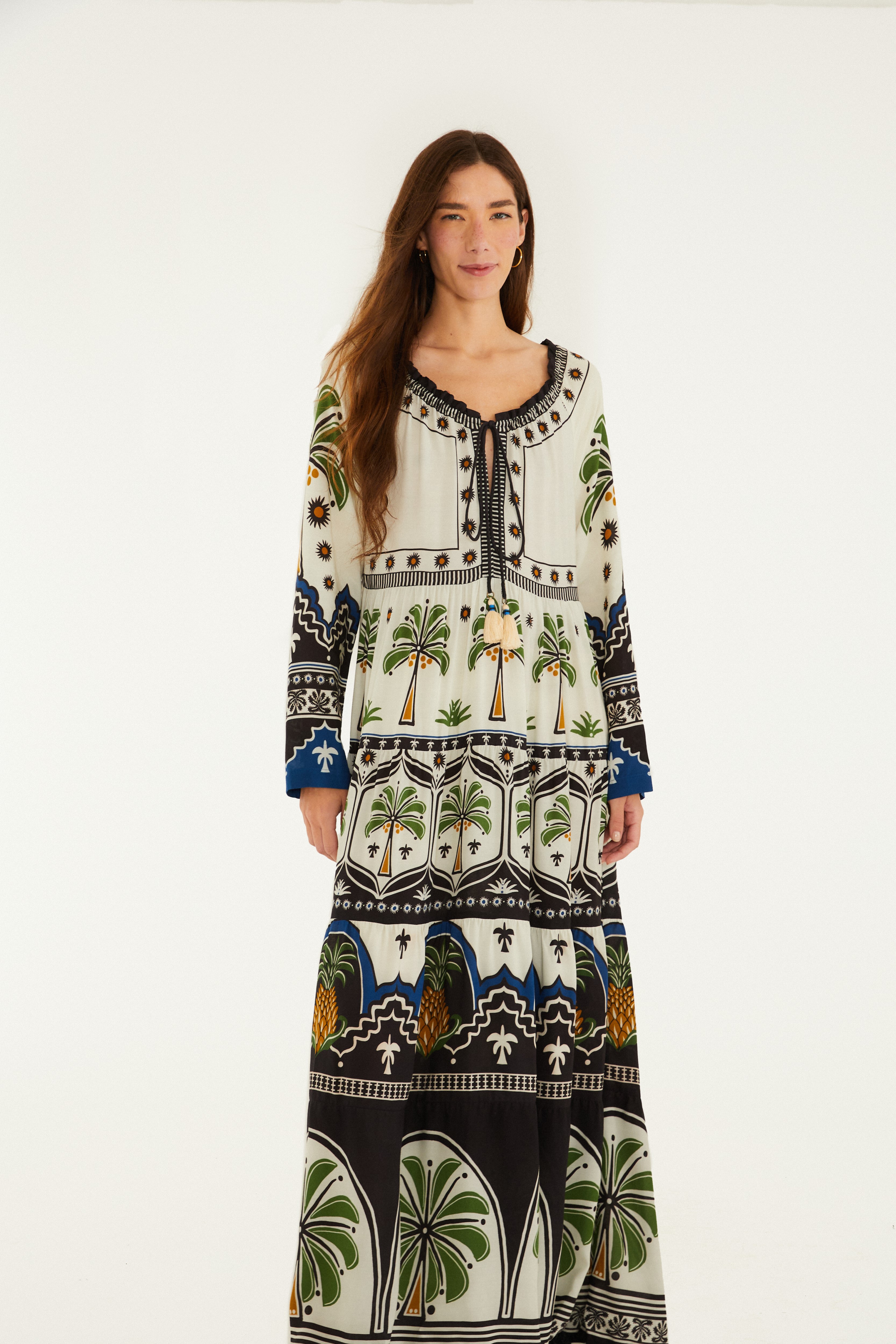 Vestido Estampado Jardim Tropical