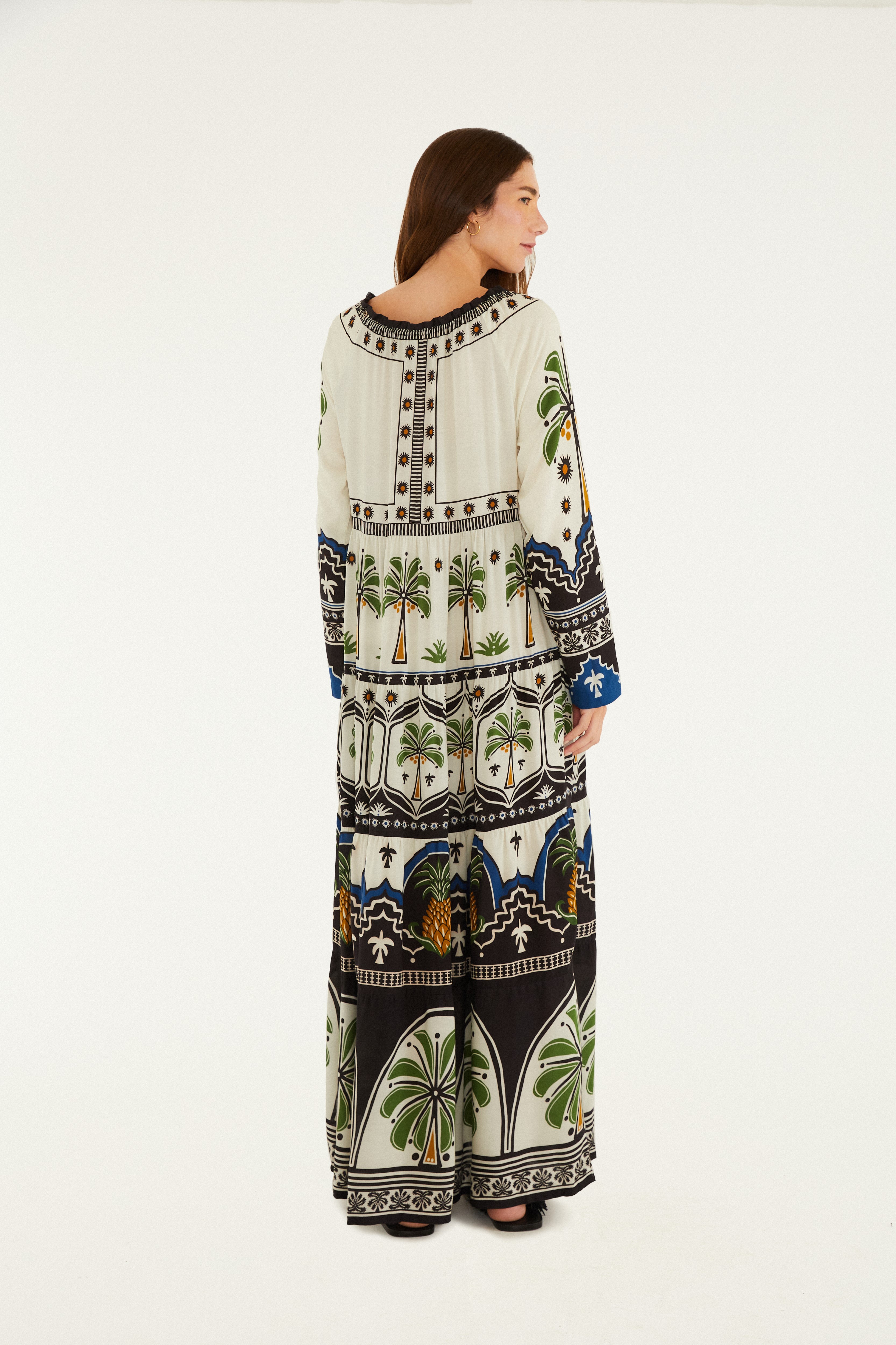 Vestido Estampado Jardim Tropical