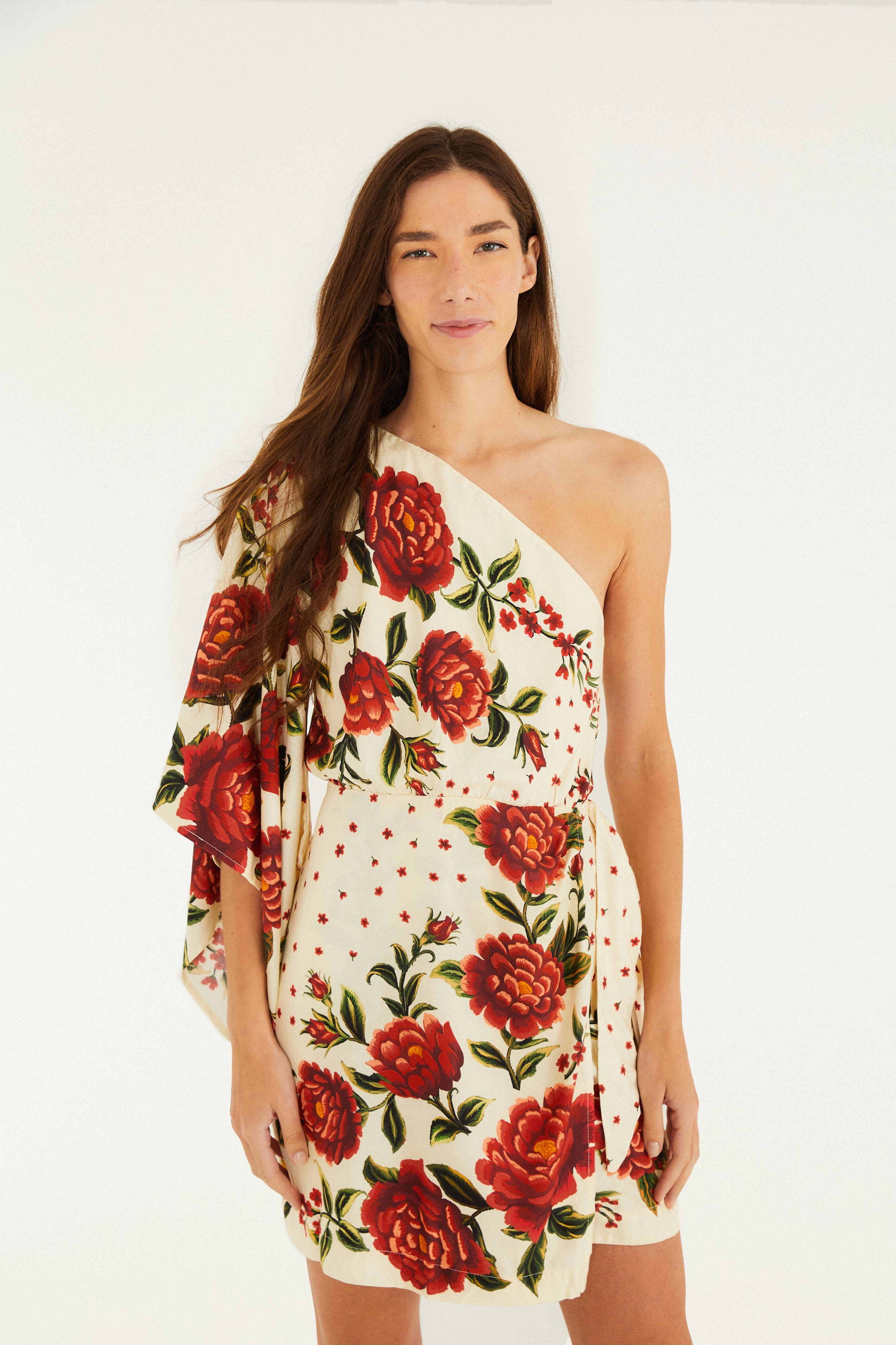 Vestido Ombro Só Estampado Rosalia Lenço