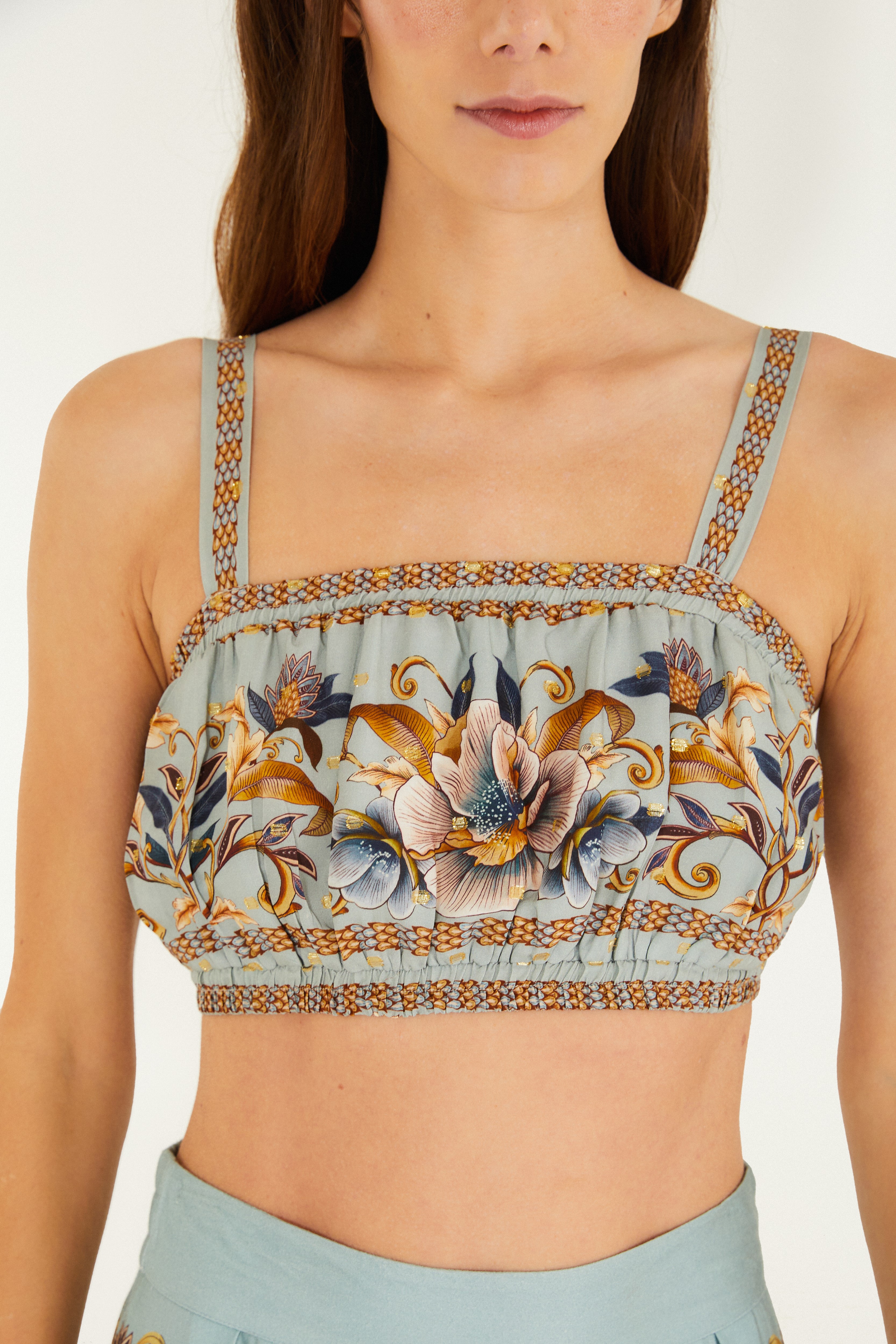 Top Estampado Jardim Real