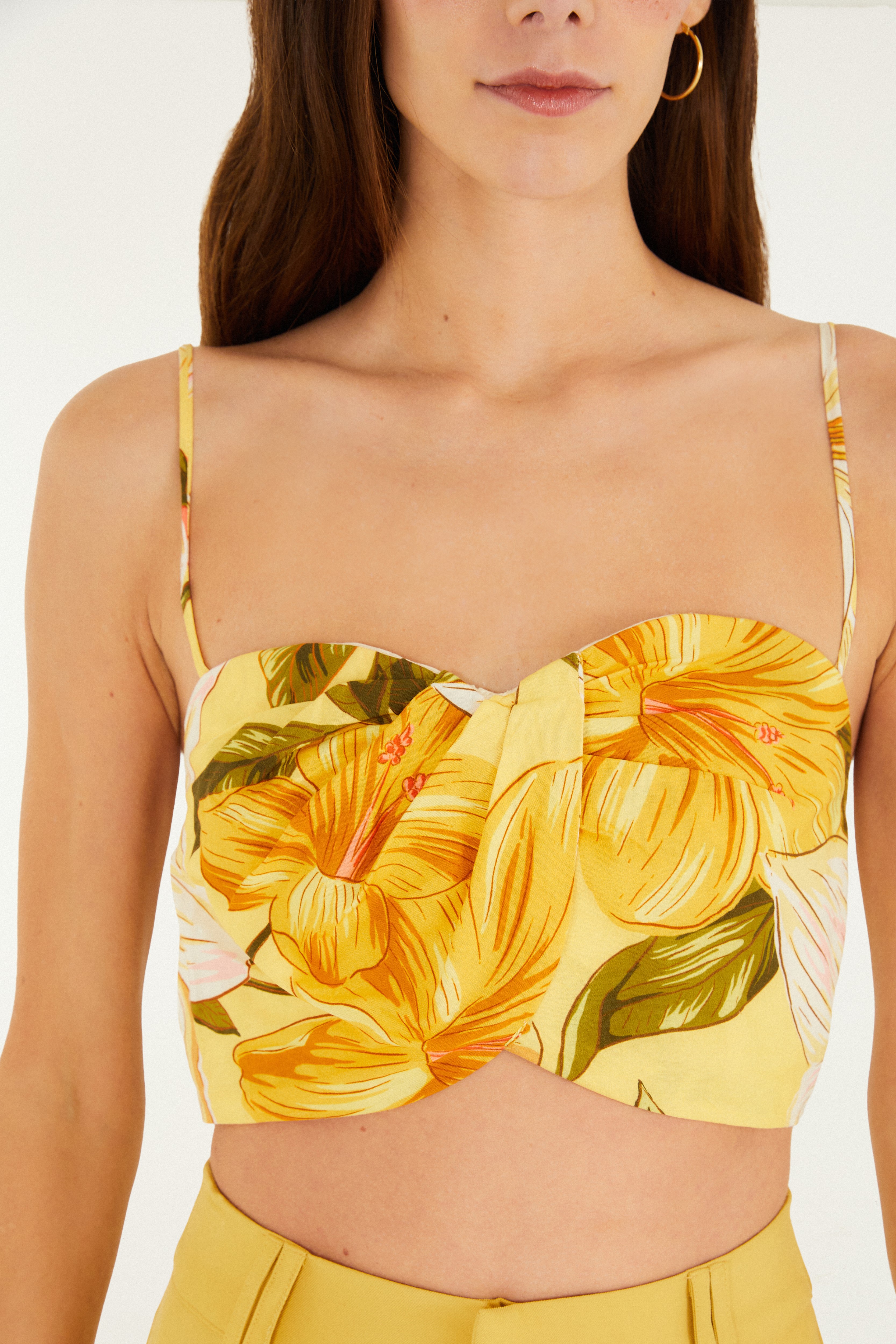 Top Estampado Floral Ararajuba Corrida