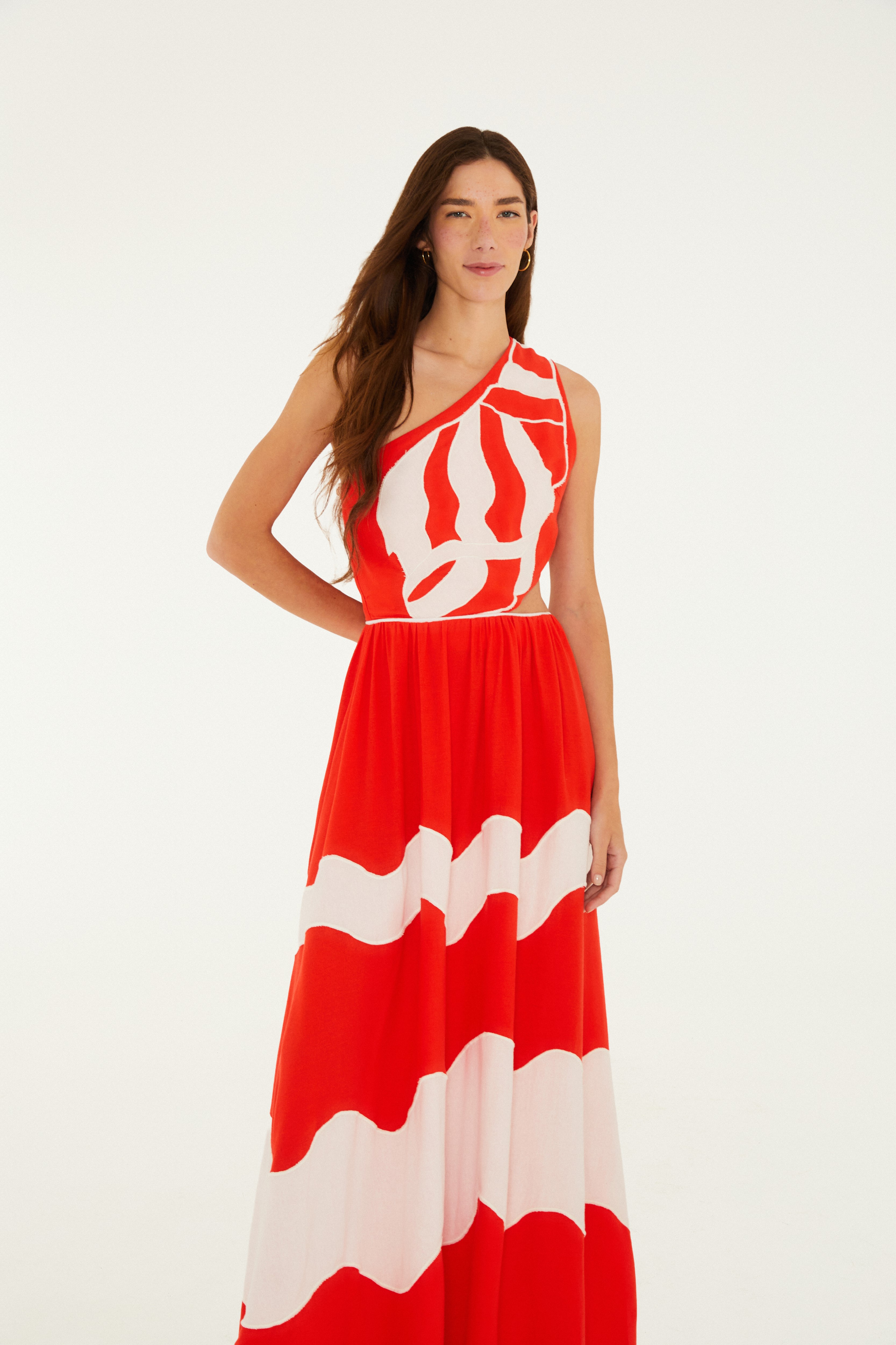 Vestido Cutwork Estampado Concha Do Mar