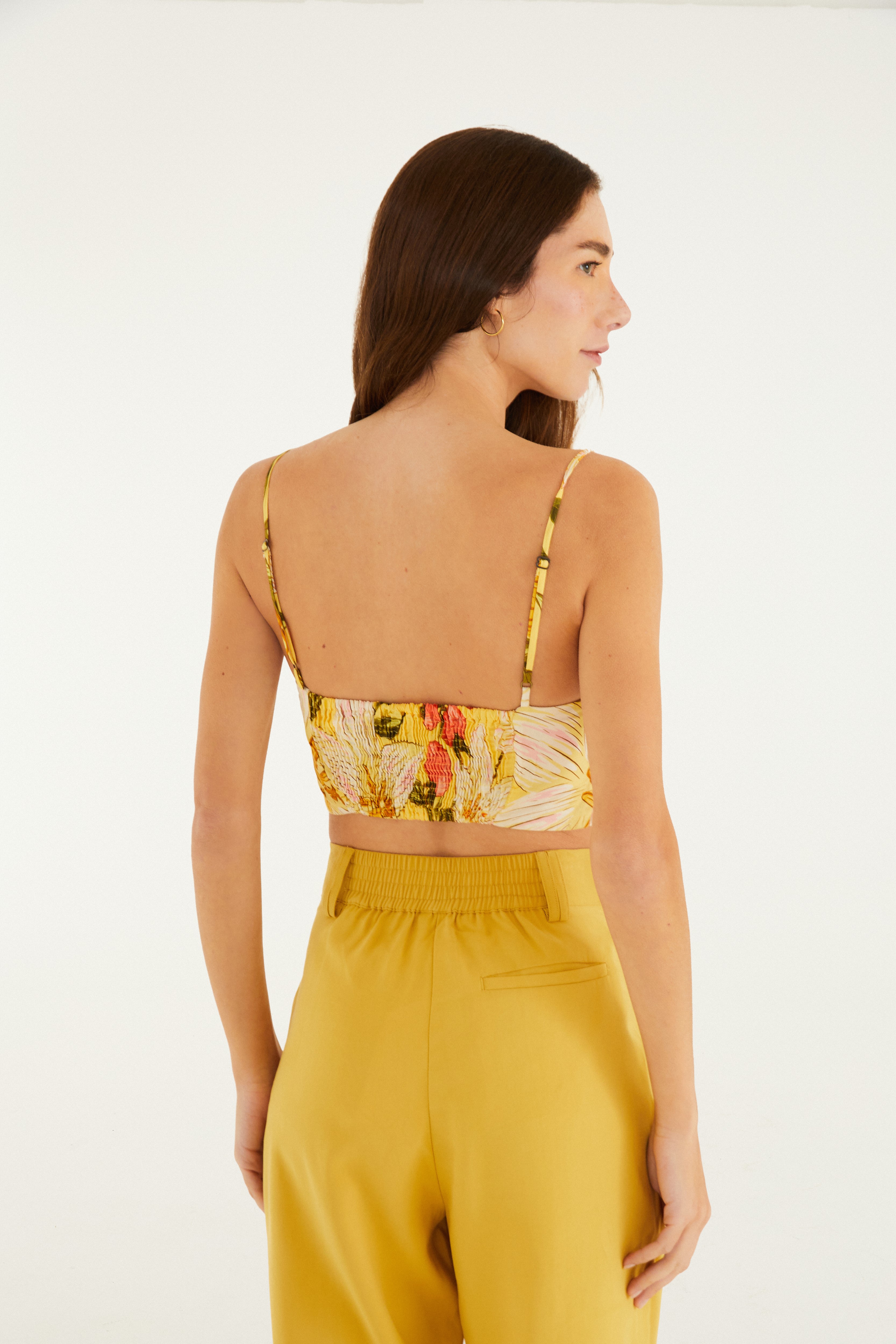 Top Estampado Floral Ararajuba Corrida