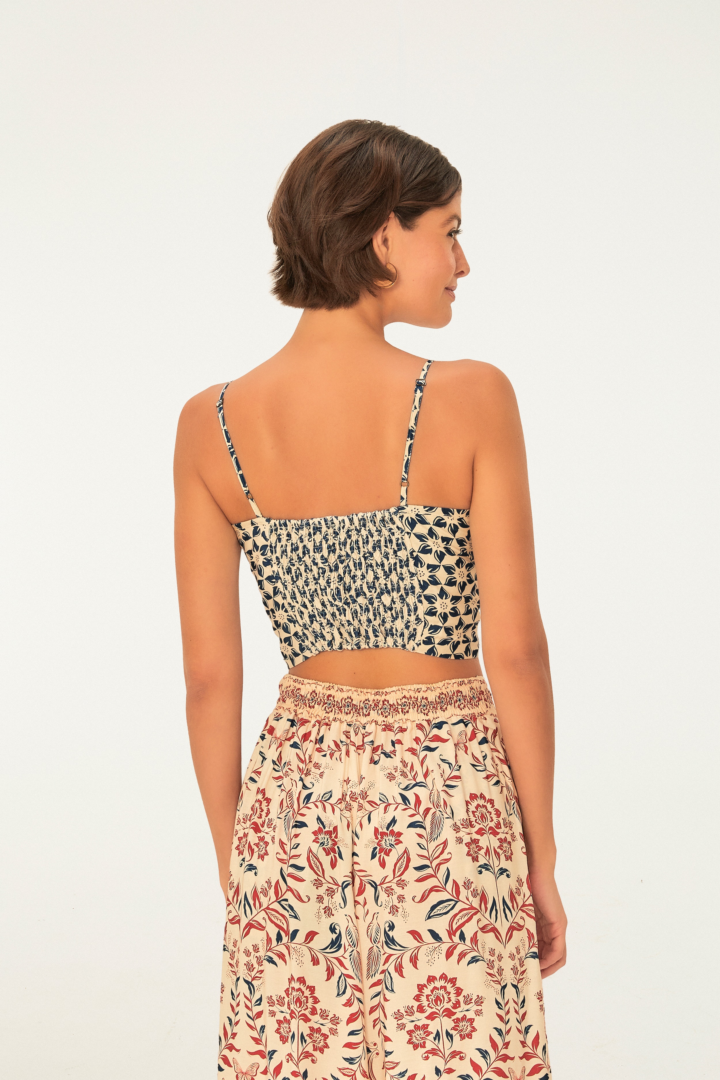 Top Ombros De Fora Estampado Borbolina